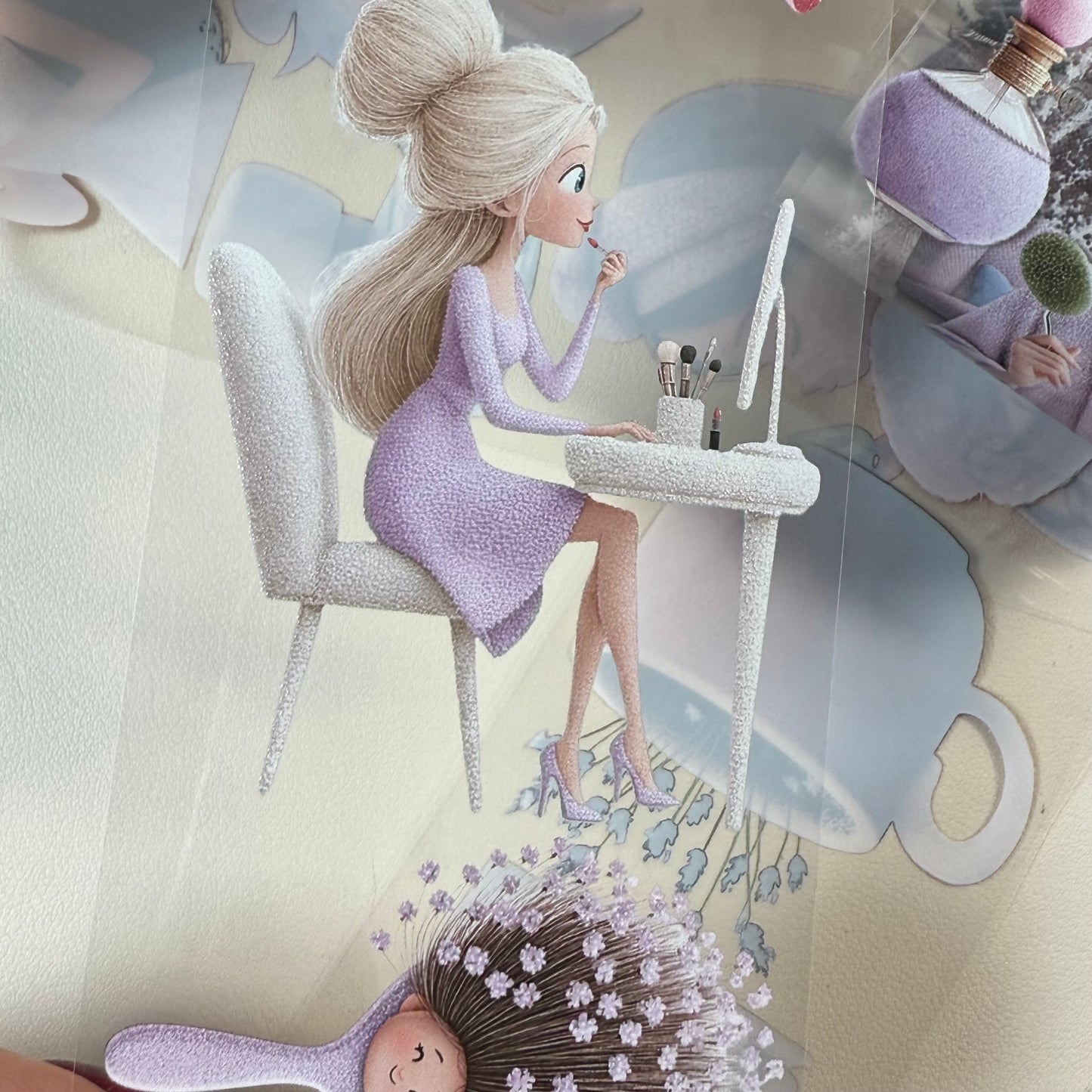 PET 3D raised Girls Planner and Whimsical Reading tape,one roll fashion, junk journal, scrapbooking,bullet journal, card making.