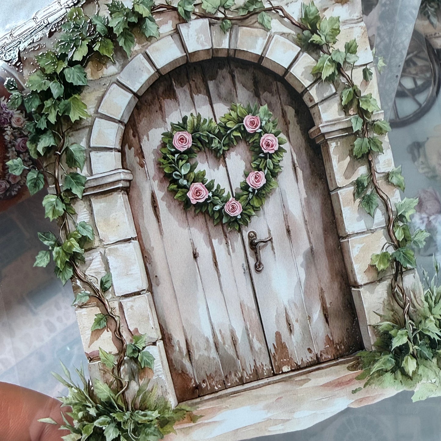 PET 3D raised Landscape 7 tape,one roll fashion, junk journal, scrapbooking,bullet journal, card making.