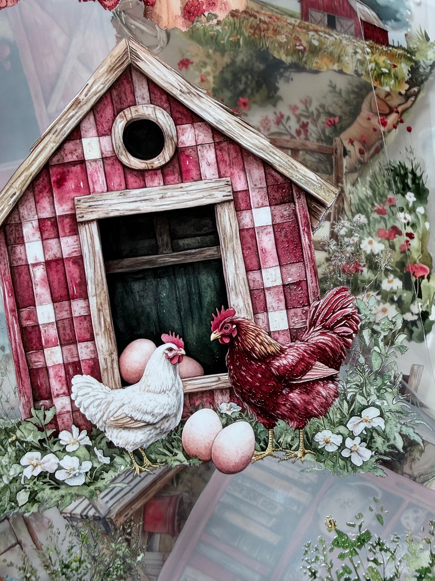 PET 3D raised Summer farm Landscape tape