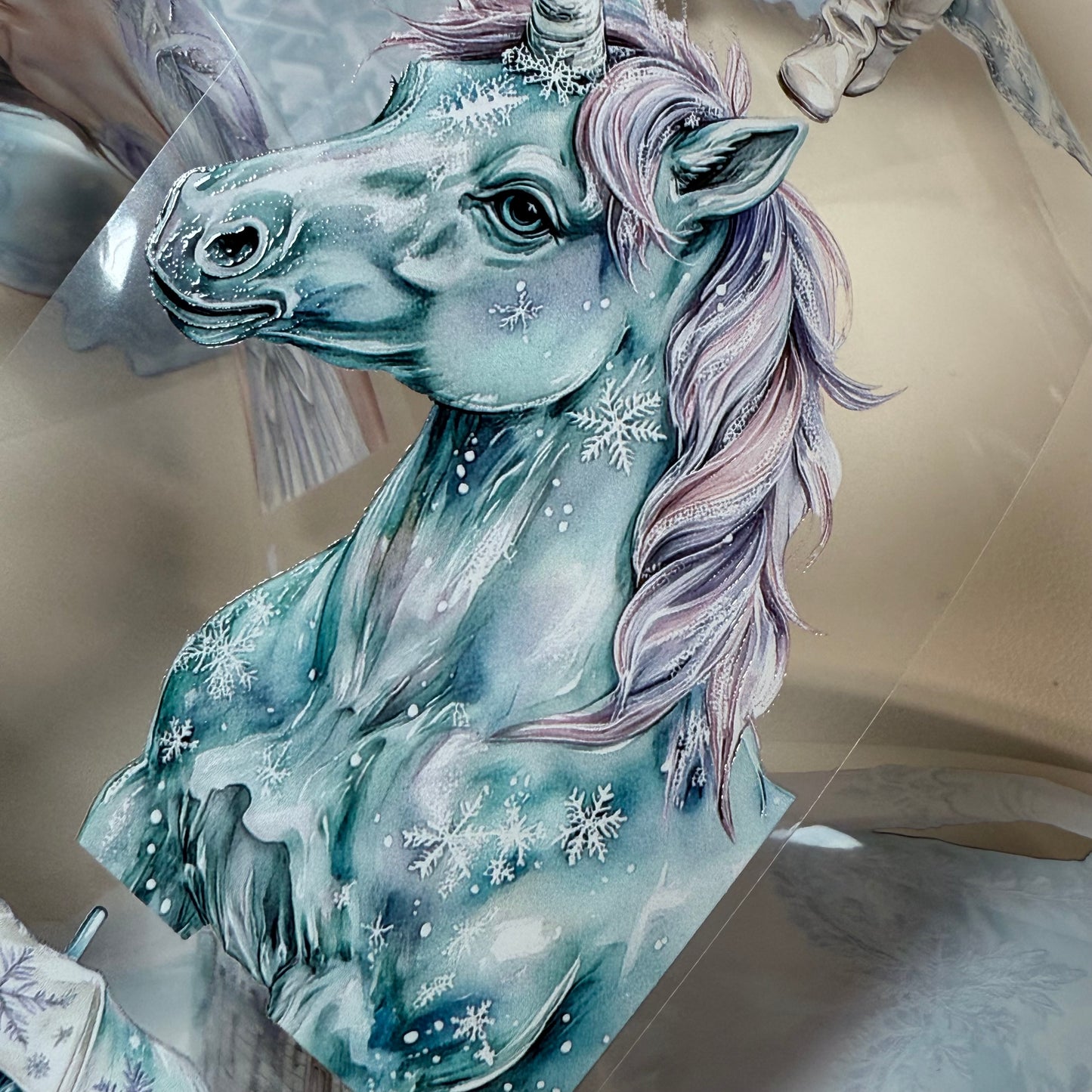 PET 3D raised Blue Pastel Winter and Frosted Whispers tape,one roll fashion, junk journal, scrapbooking,bullet journal, card making.