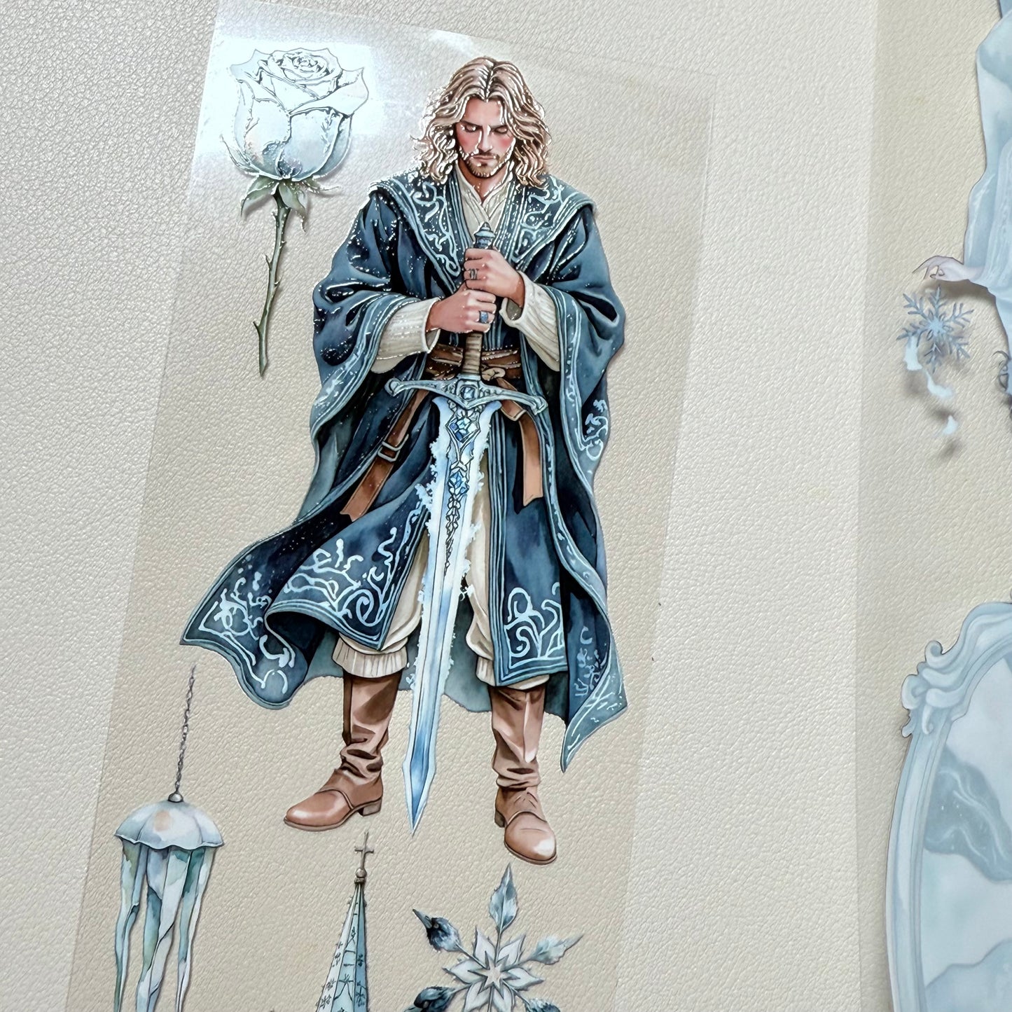 PET 3D raised Winter Mages and Silent Woods Apothecary tape,one roll fashion, junk journal, scrapbooking,bullet journal, card making.