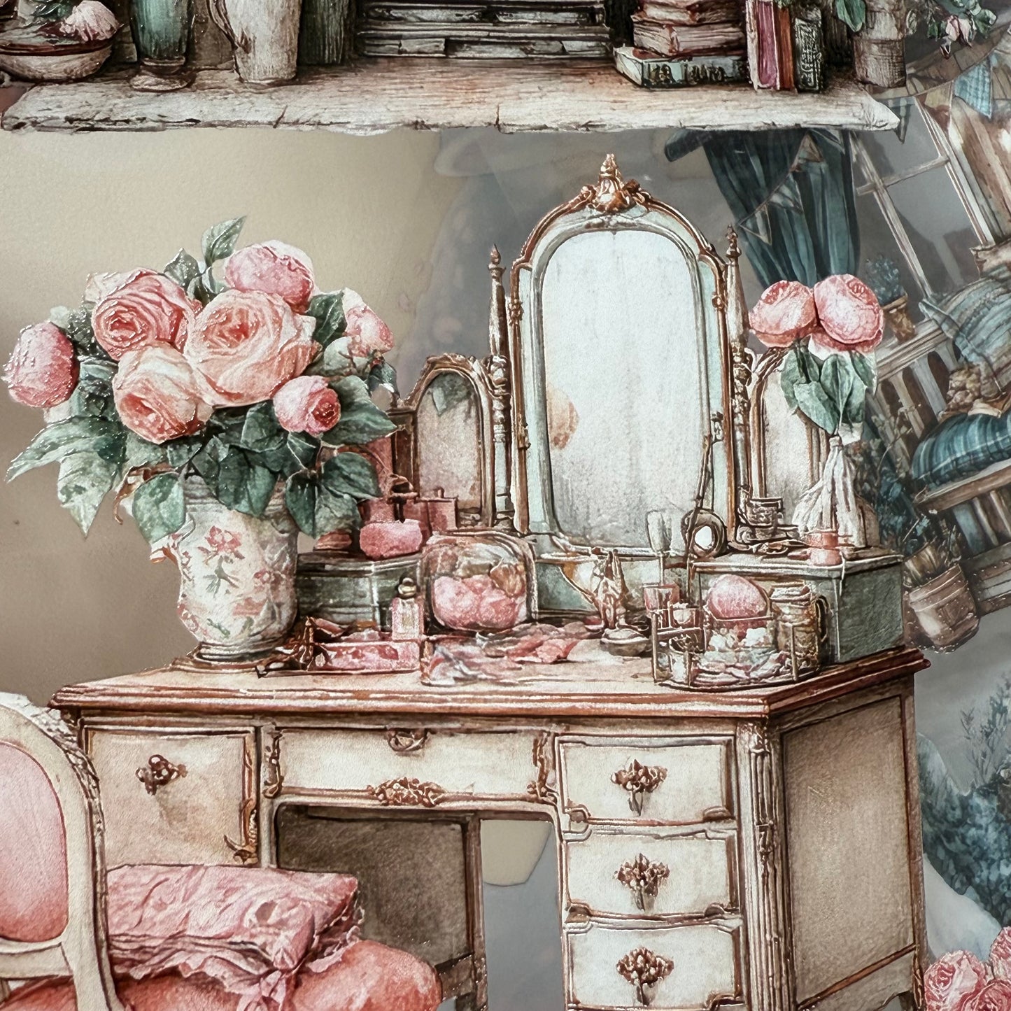 PET 3D raised Spring-Winter Landscape tape,one roll fashion, junk journal, scrapbooking,bullet journal, card making.