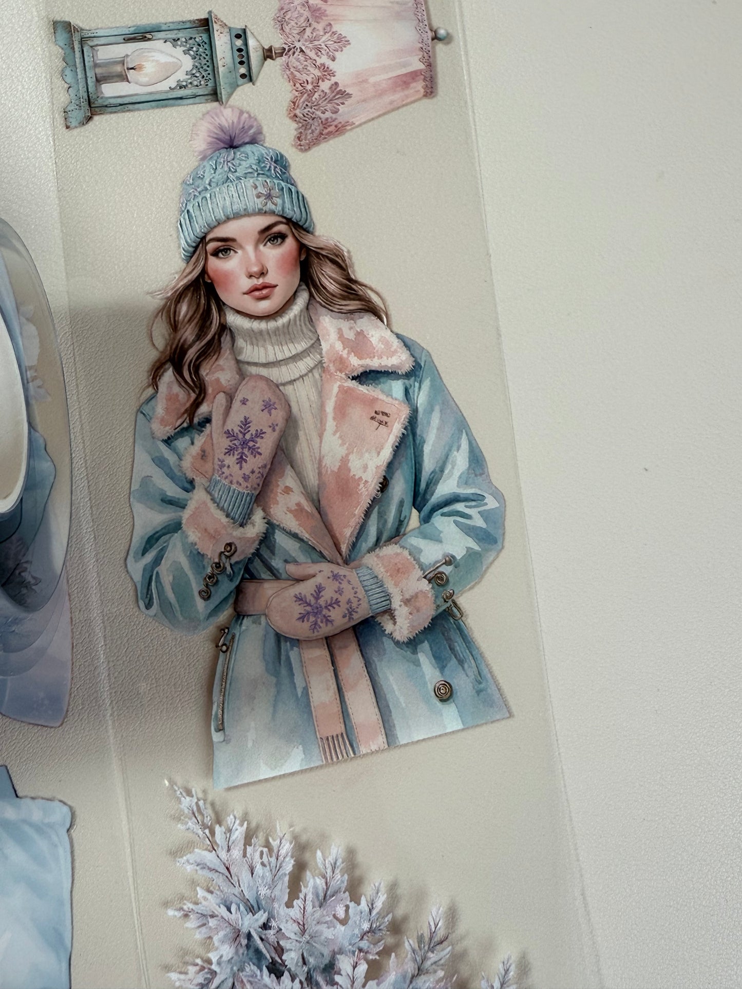 PET 3D raised Winter Wonderland2 and  Snowy Woodland tape,one roll fashion, junk journal, scrapbooking,bullet journal, card making.