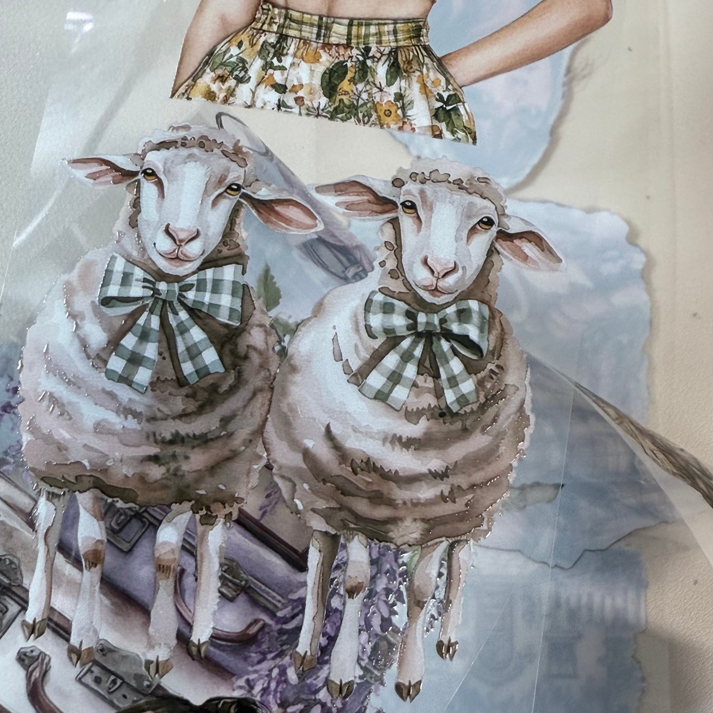 PET Wisteria garden and Spring countryside 3D raised tape,one roll fashion, junk journal, scrapbooking,bullet journal, card making.