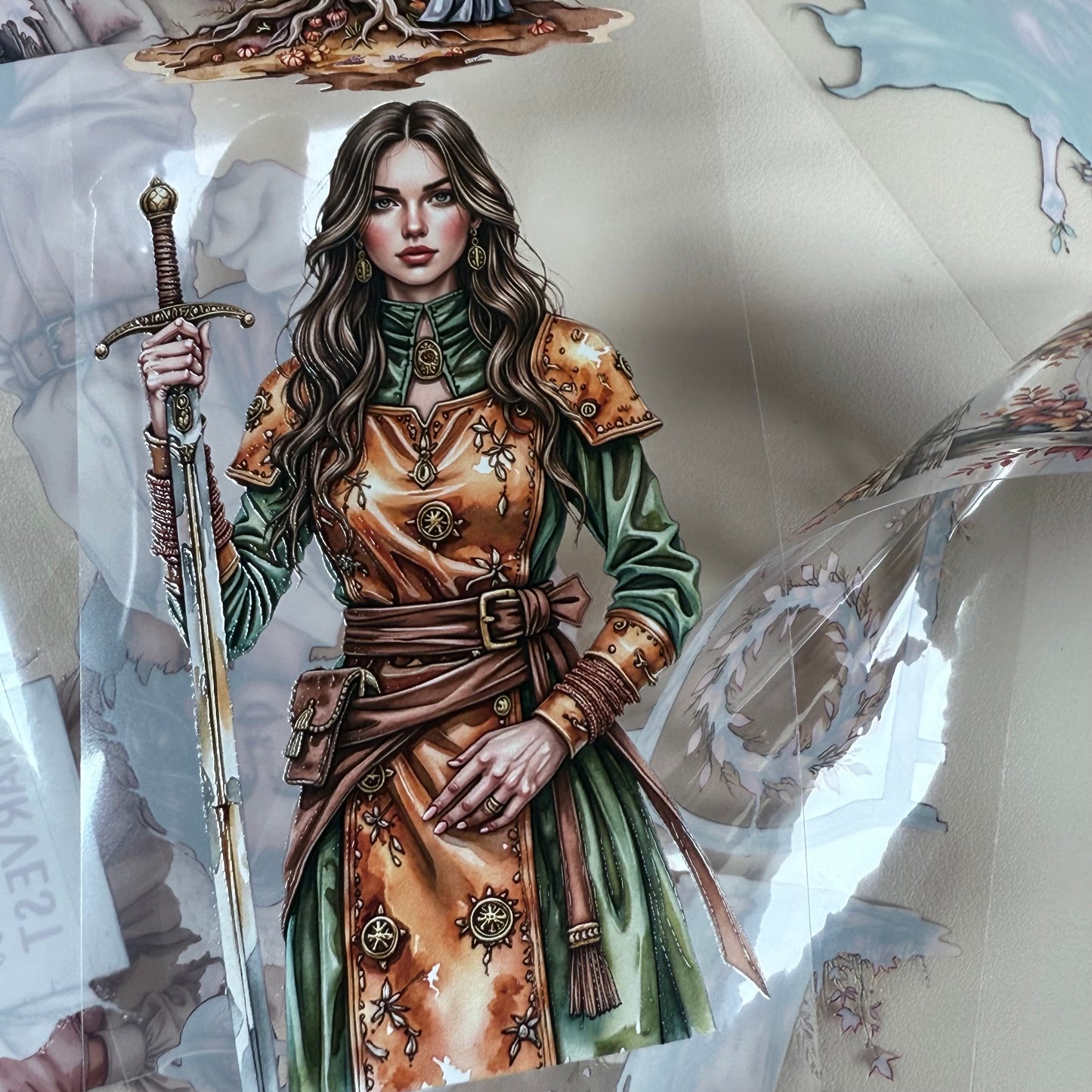 PET 3D raised Enchanted Druidic Grove and Autumn Soft Nostalgia tape,one roll fashion, junk journal, scrapbooking,bullet journal, card making.