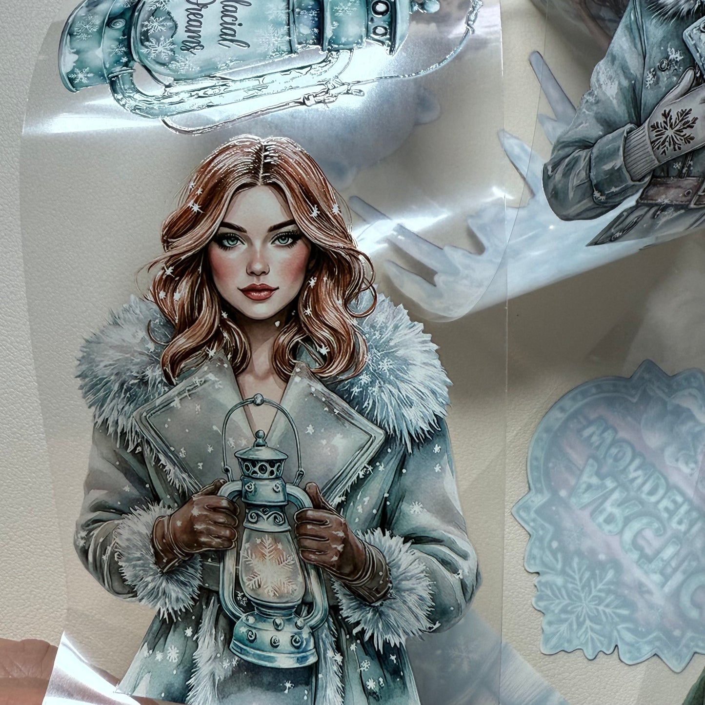 PET 3D raised Frozen Wilderness and Emberwood Tales of Fire and Ice tape,one roll fashion, junk journal, scrapbooking,bullet journal, card making.