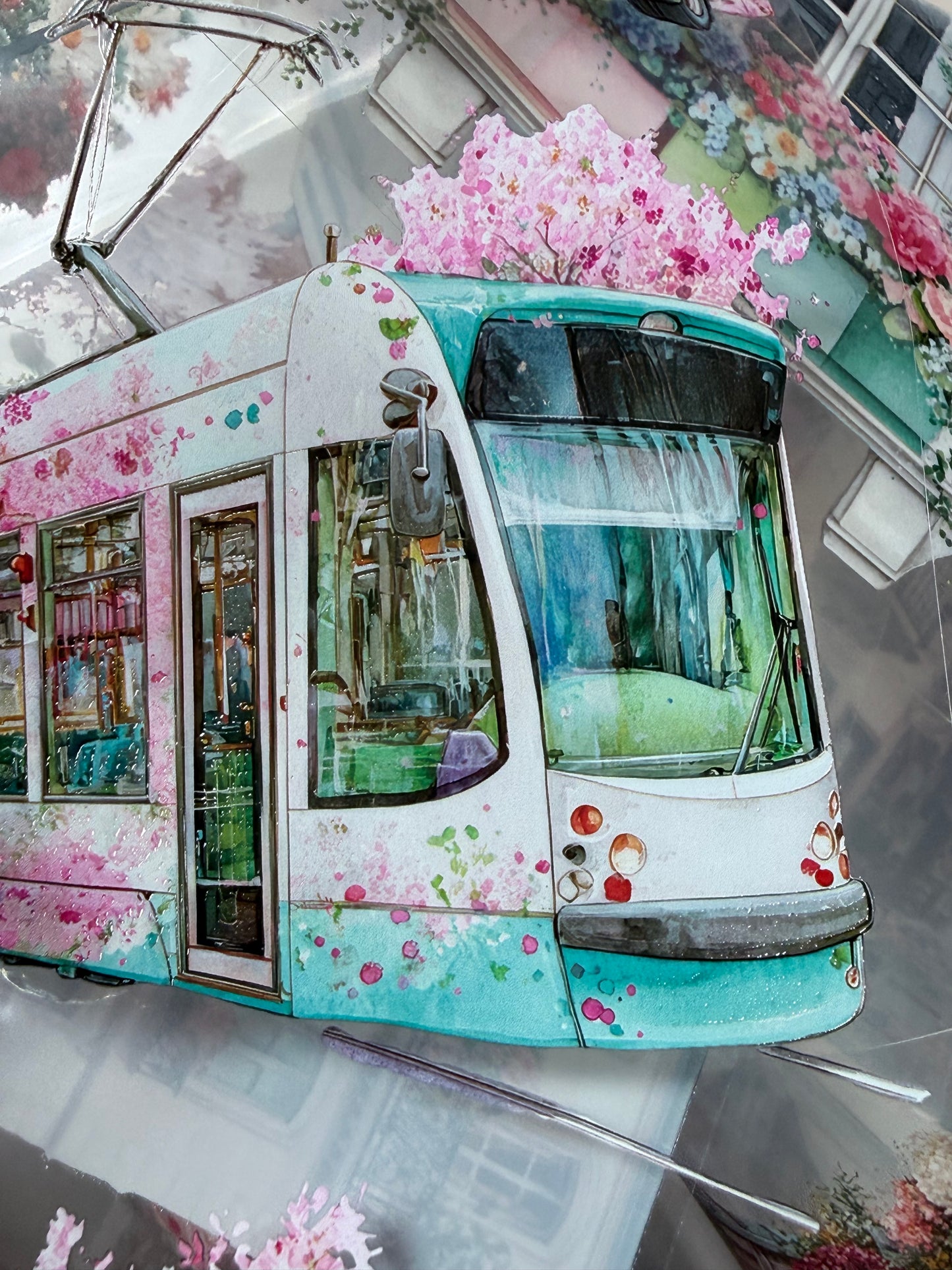 PET 3D raised Summer/Spring in the city Landscape tape