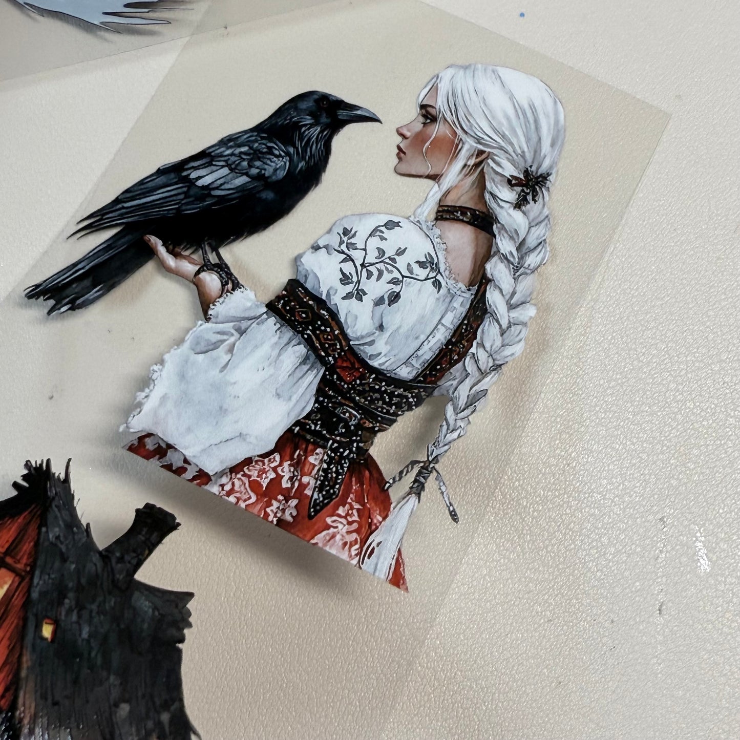 PET 3D raised Slavic Witch and Beltane day tape,one roll fashion, junk journal, scrapbooking,bullet journal, card making.