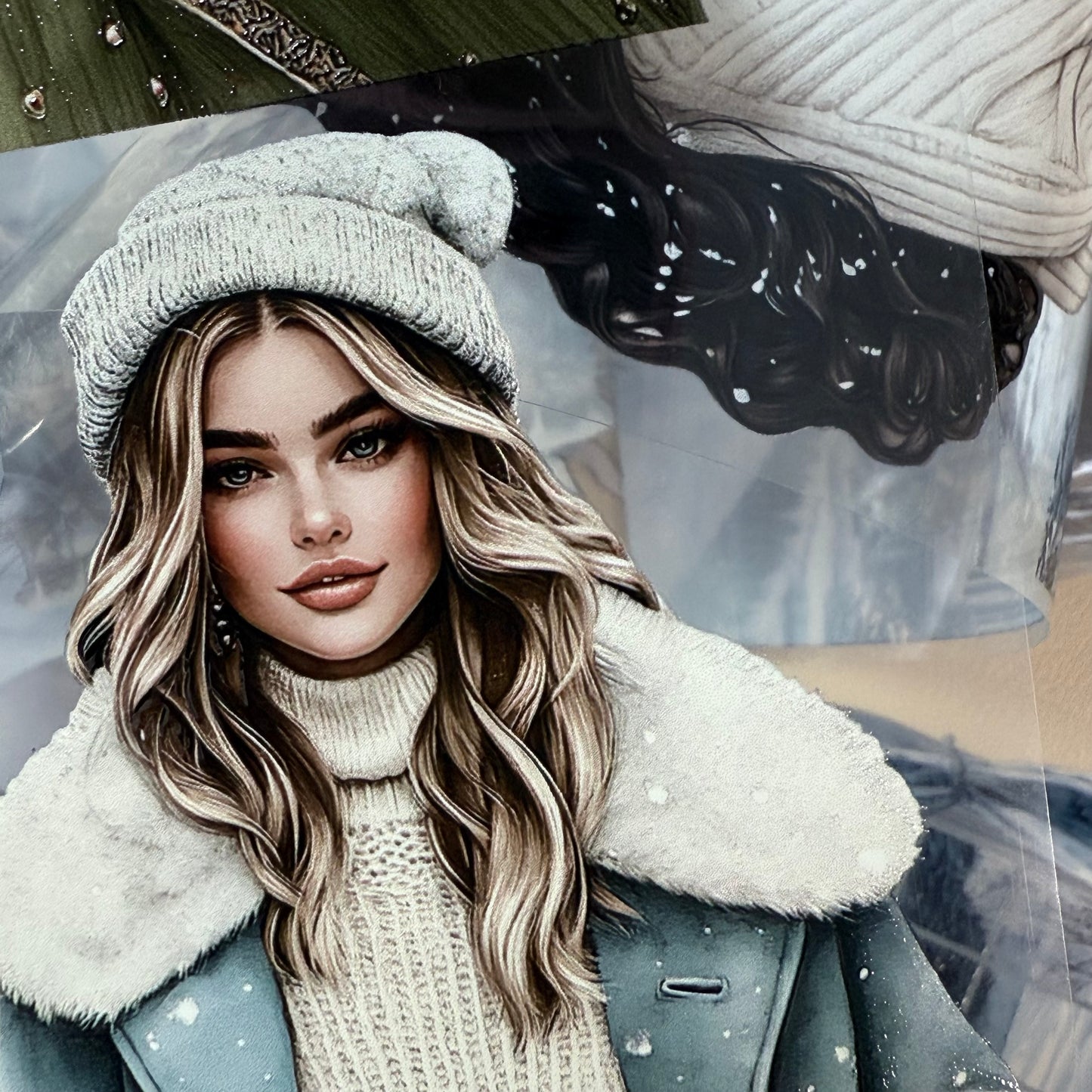 PET 3D raised Classic Christmas 2 and Icy whisper winter tape,one roll fashion, junk journal, scrapbooking,bullet journal, card making.