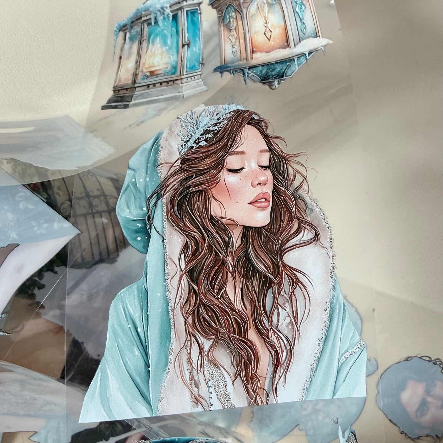 Ice Princess and Dark Gothic Garden PET 3D raised tape,one roll fashion, junk journal, scrapbooking,bullet journal, card making.