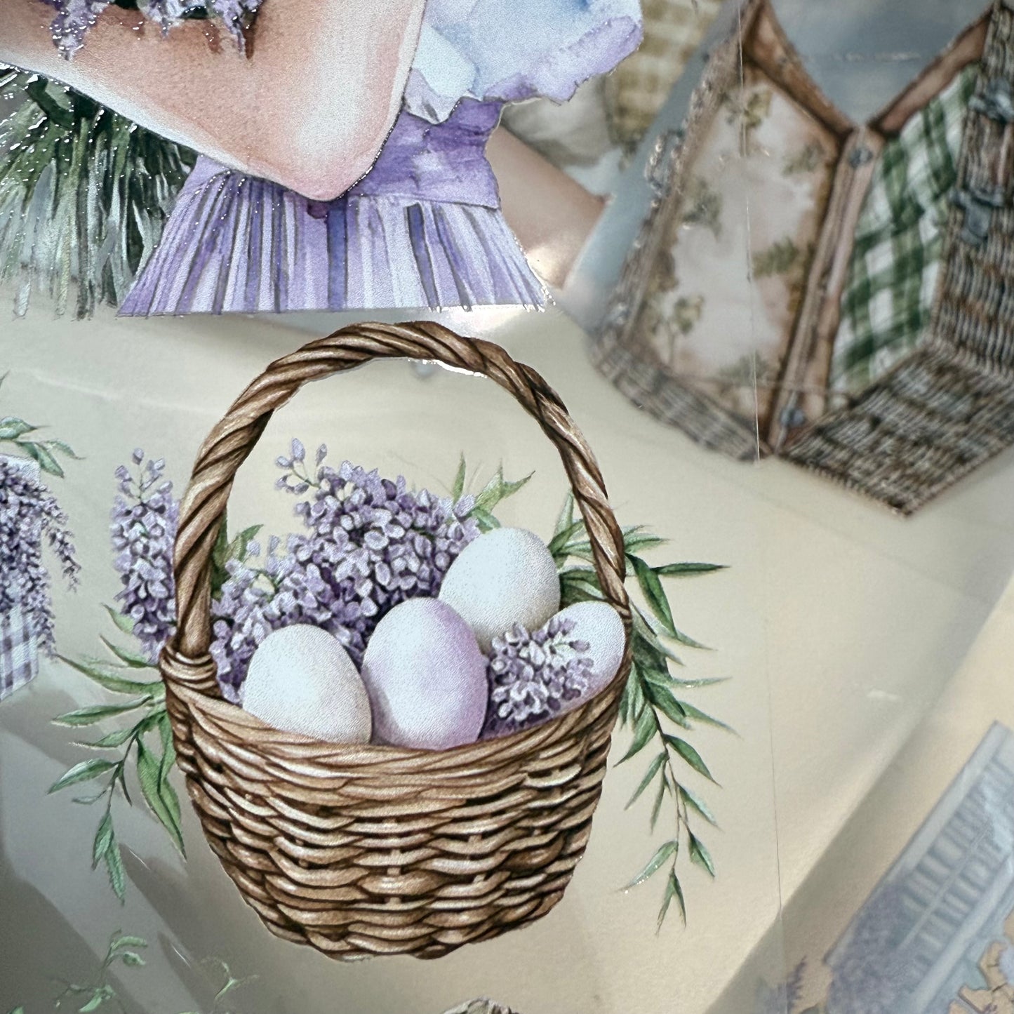 PET Wisteria garden and Spring countryside 3D raised tape,one roll fashion, junk journal, scrapbooking,bullet journal, card making.