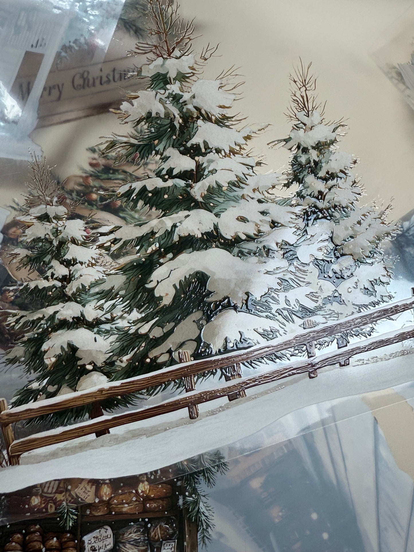 PET 3D raised Winter Landscape4 tape,one roll fashion, junk journal, scrapbooking,bullet journal, card making.