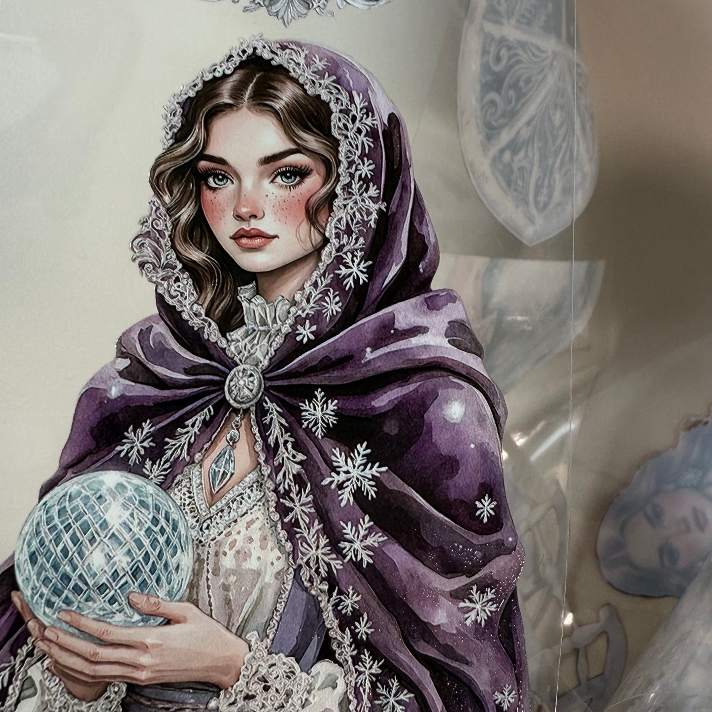 PET 3D raised Winter Oracle and Pastel Christmas tape,one roll fashion, junk journal, scrapbooking,bullet journal, card making.