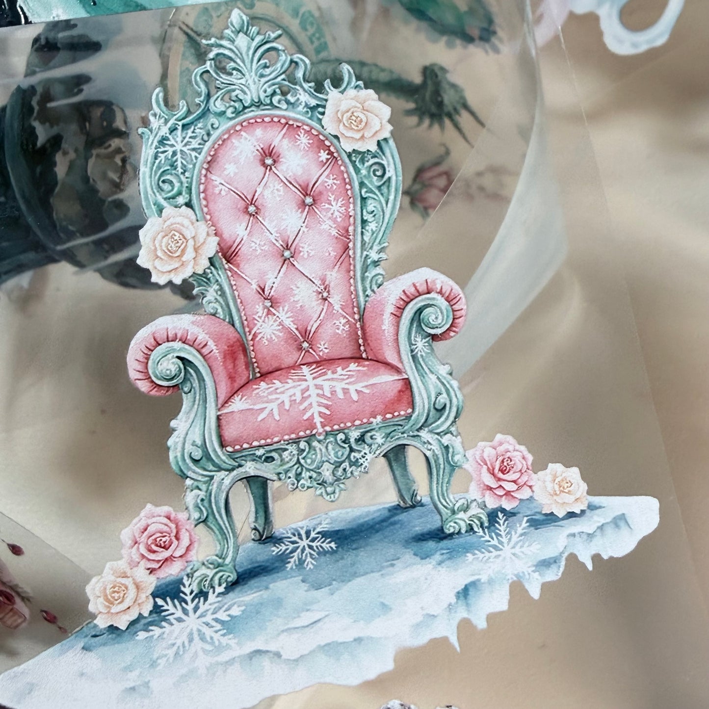 Snowpetal Faerie Dragons and Garnet Winter Witch 3D PET Foil Washi Tape