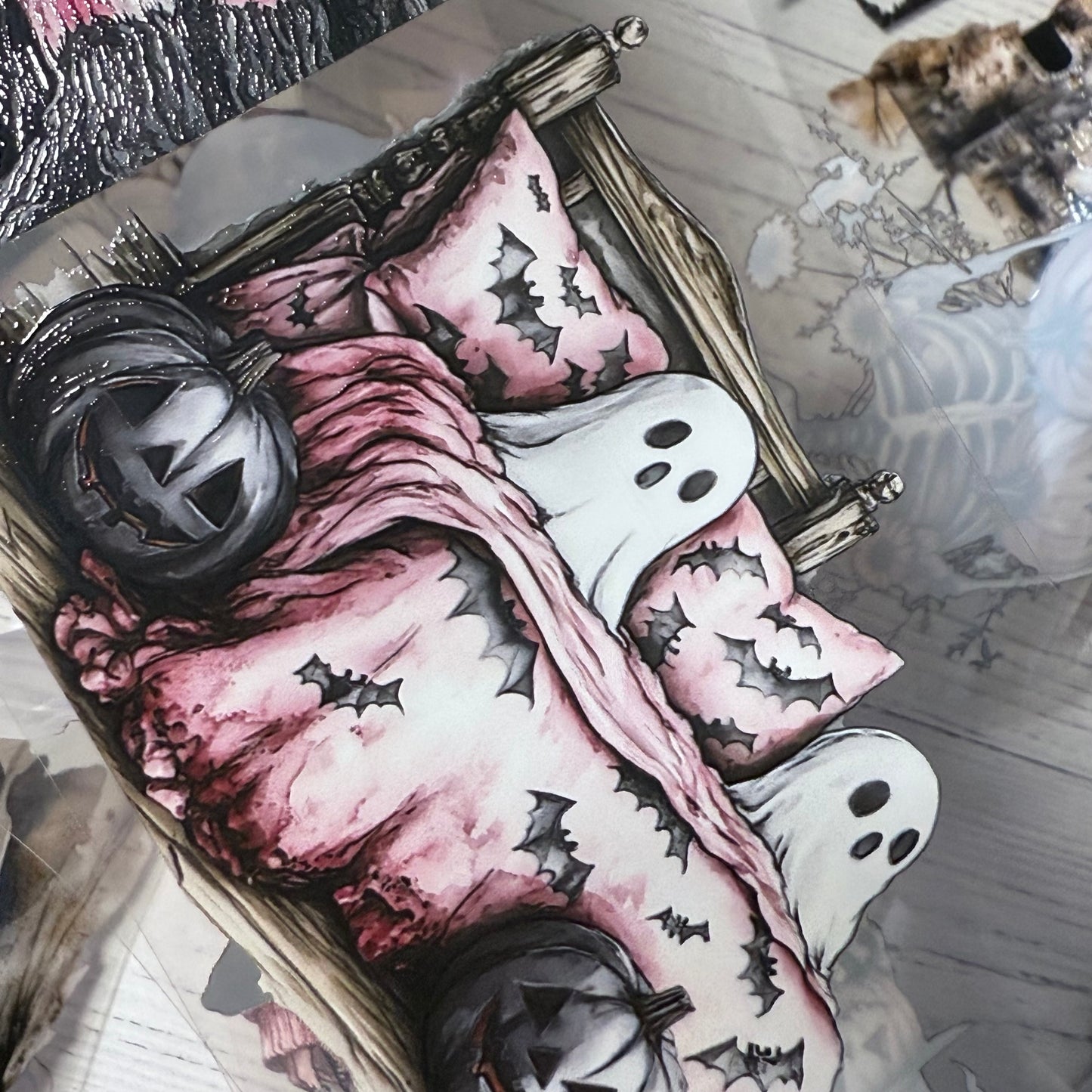 PET 3D raised Spooky Halloween tape,one roll fashion, junk journal, scrapbooking,bullet journal, card making.