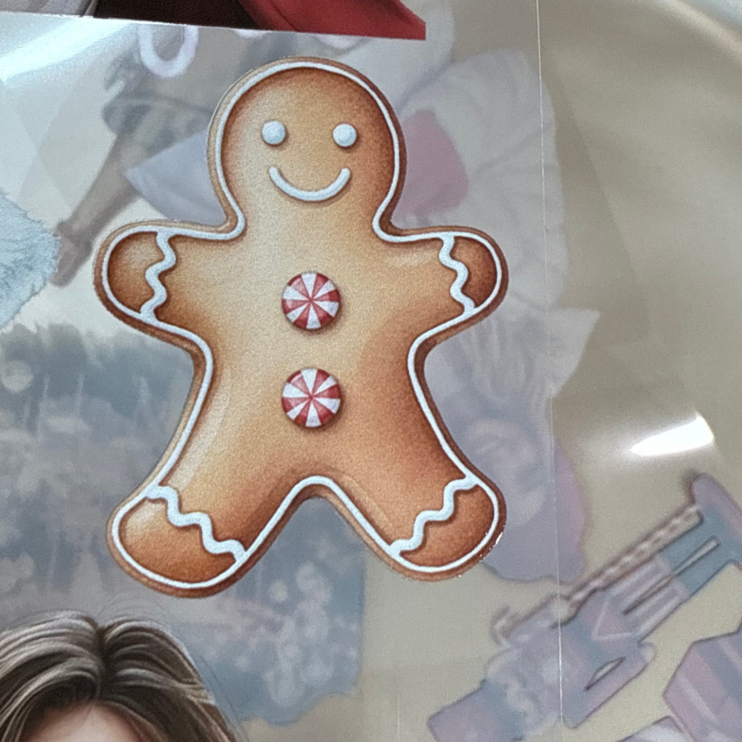 PET 3D raised Silver New Year and Candy Cane Lane tape,one roll fashion, junk journal, scrapbooking,bullet journal, card making.