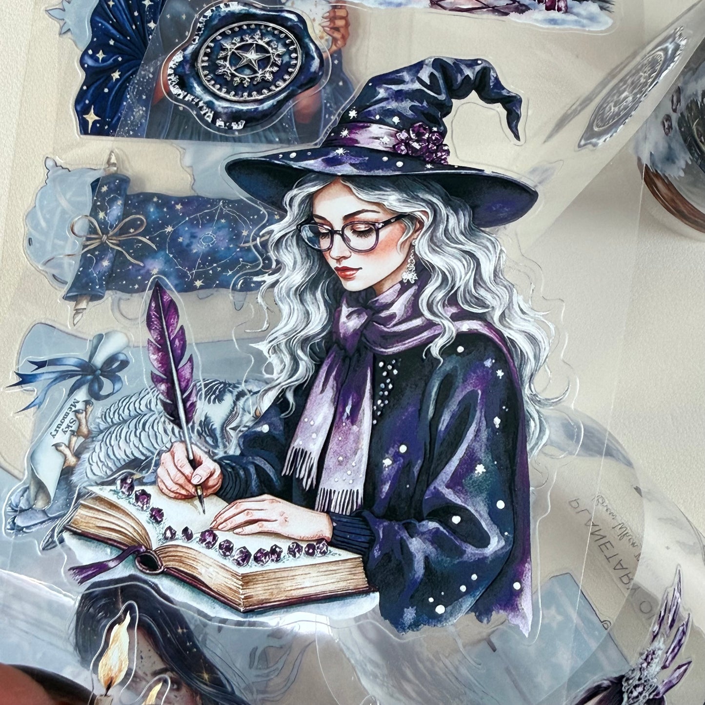 KISSCUT Winter Witchcraft and Celestial Apothecary PET 3D raised tape,one roll fashion, junk journal, scrapbooking,bullet journal, card making.