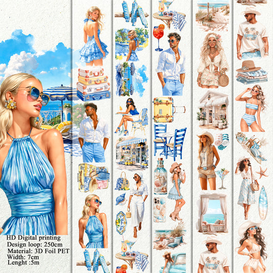 Amalfi Coast and Western Beach PET 3D raised tape