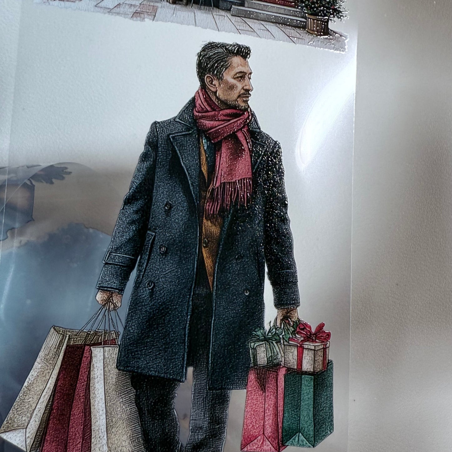 PET 3D raised Christmas in the city and Boho Golden Christmas tape,one roll fashion, junk journal, scrapbooking,bullet journal, card making.