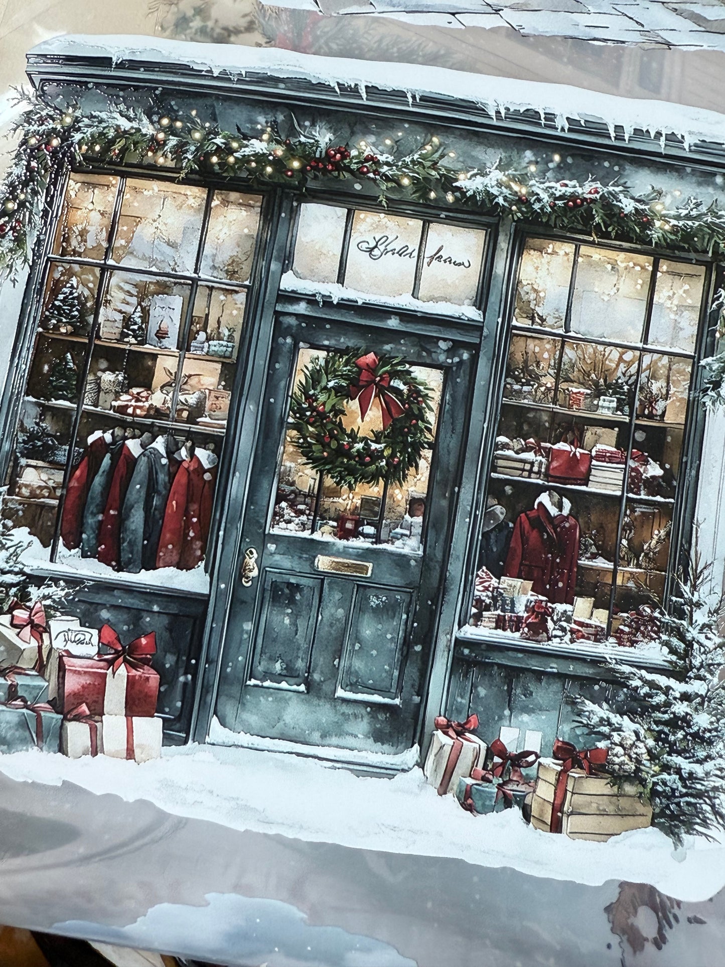 PET 3D raised Winter Landscape4 tape,one roll fashion, junk journal, scrapbooking,bullet journal, card making.