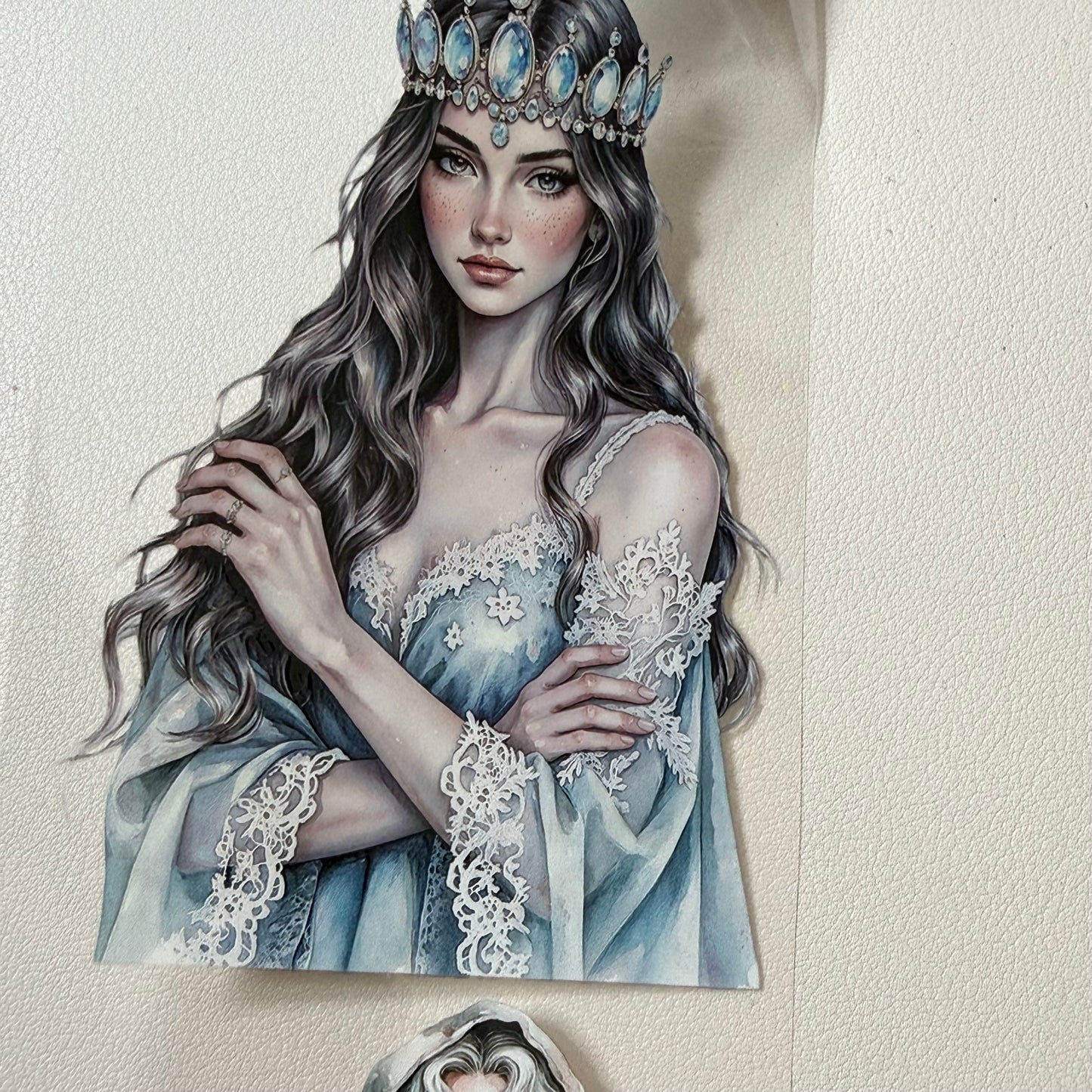 Opaline Winter Witch and Winterwood Witch PET 3D raised tape,one roll fashion, junk journal, scrapbooking,bullet journal, card making.