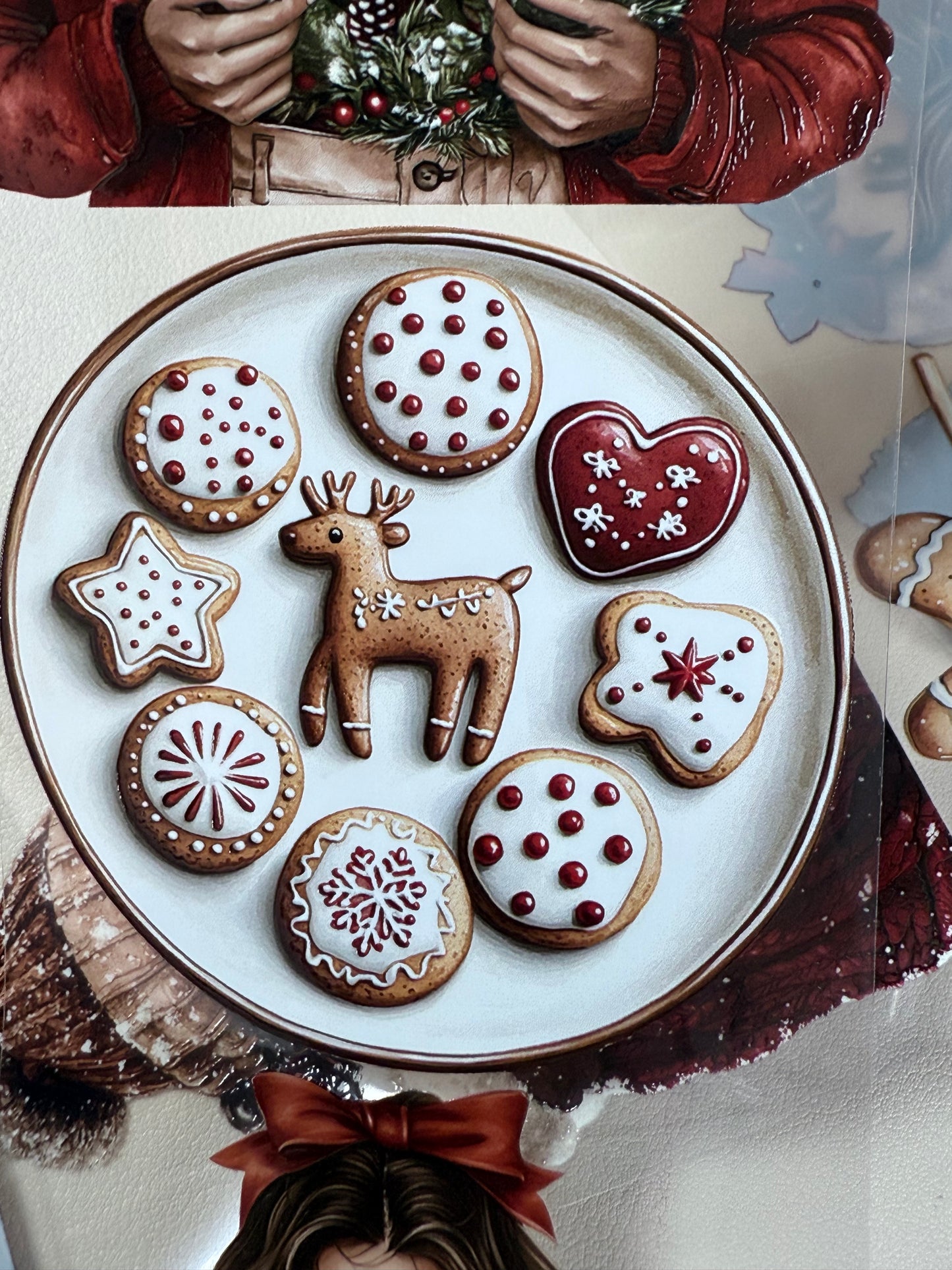 PET 3D raised Christmas  countryside and Peppermint mocha Noel tape,one roll fashion, junk journal, scrapbooking,bullet journal, card making.