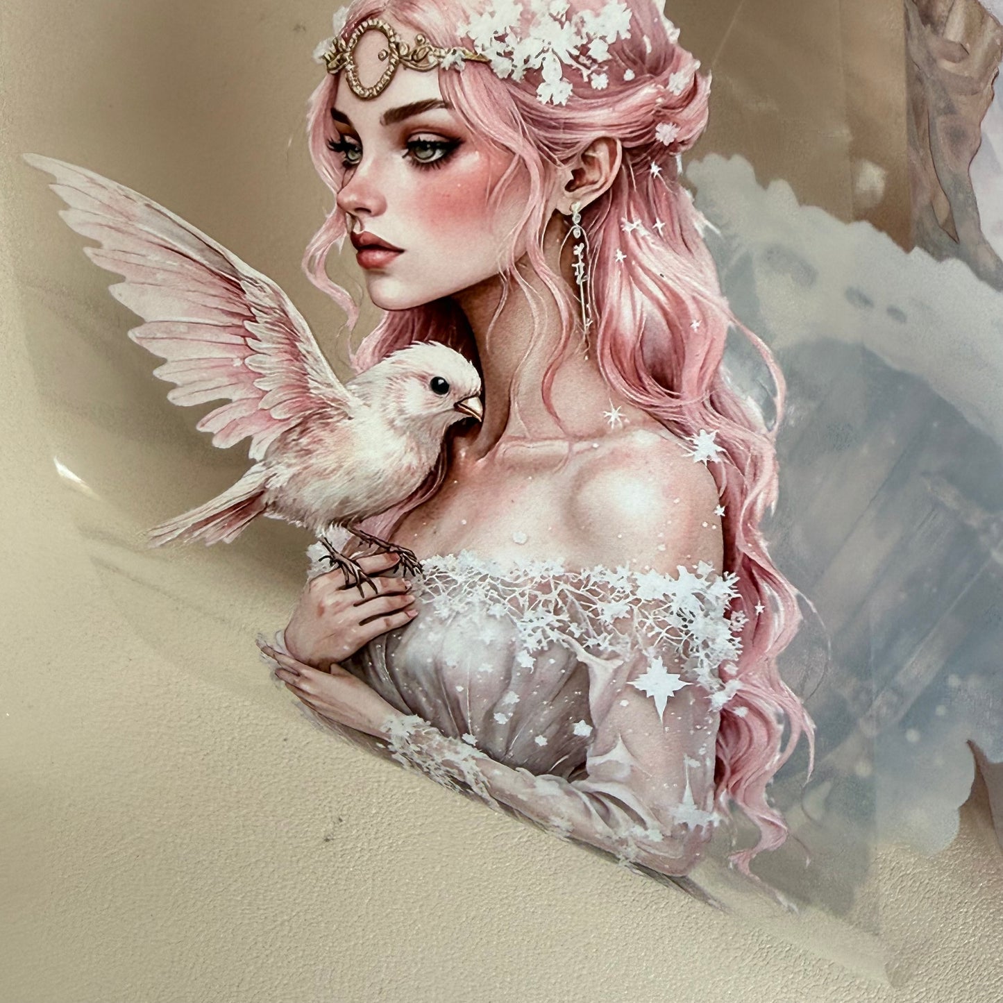Winter Loving and  Rose Quartz Winter Witch PET 3D raised tape,one roll fashion, junk journal, scrapbooking,bullet journal, card making.