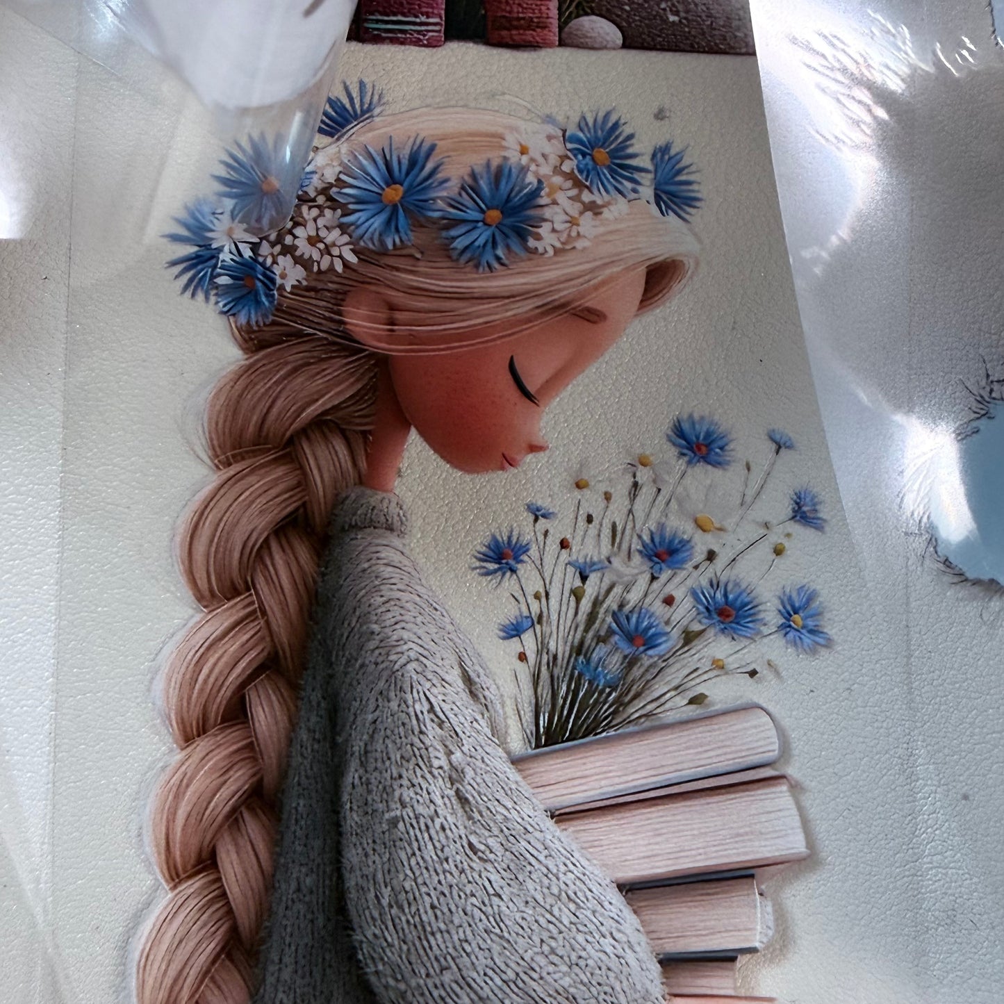 Whimsical Purple Spring and Wildflower Book PET 3D raised tape,one roll fashion, junk journal, scrapbooking,bullet journal, card making.