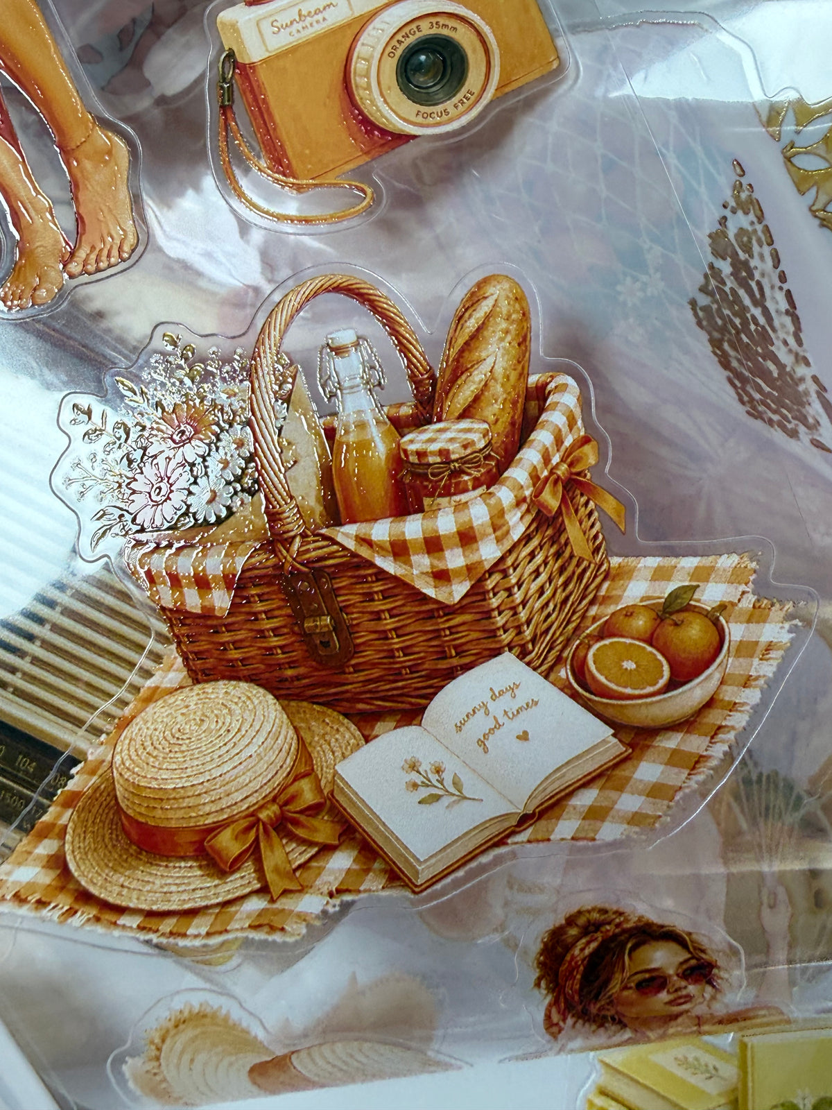 KISSCUT Yellow and Orange Summer PET 3D raised tape,one roll fashion, junk journal, scrapbooking,bullet journal, card making.