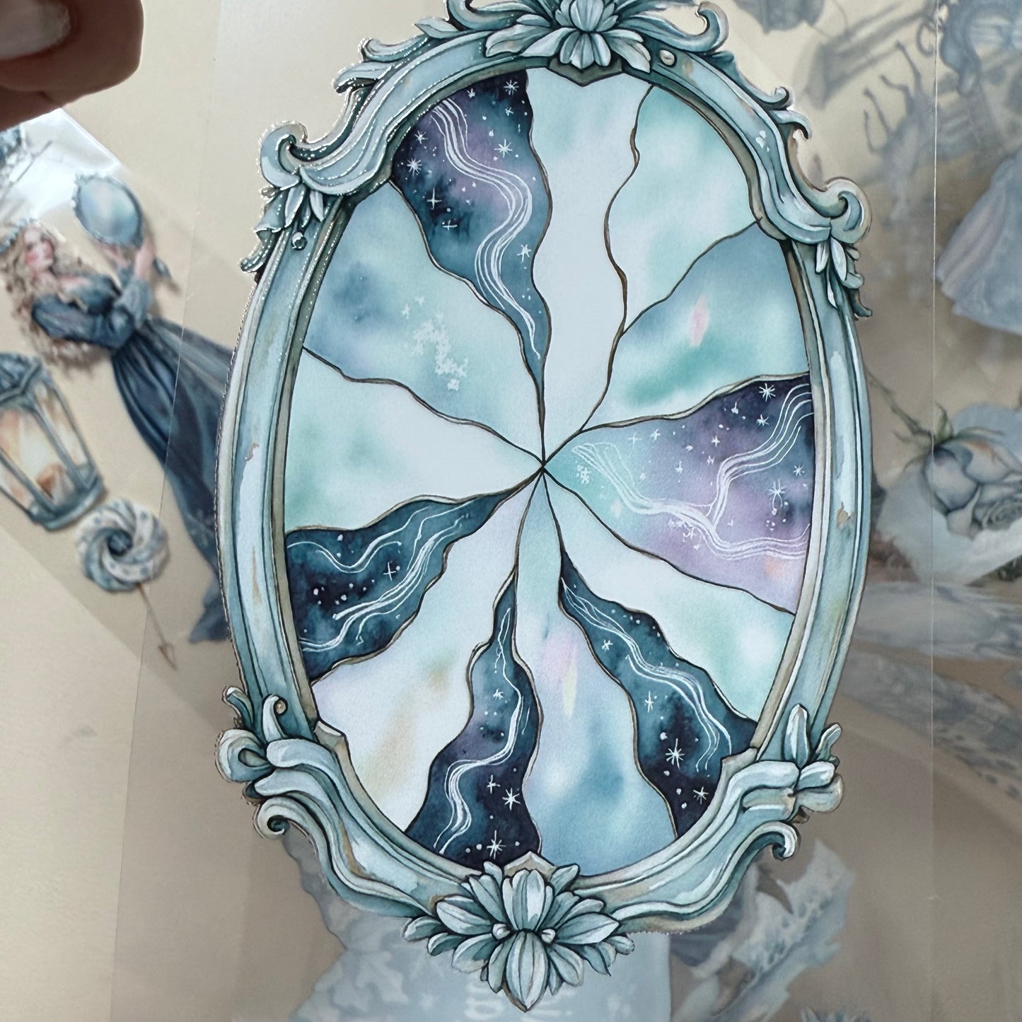 PET 3D raised Winter Mages and Silent Woods Apothecary tape,one roll fashion, junk journal, scrapbooking,bullet journal, card making.