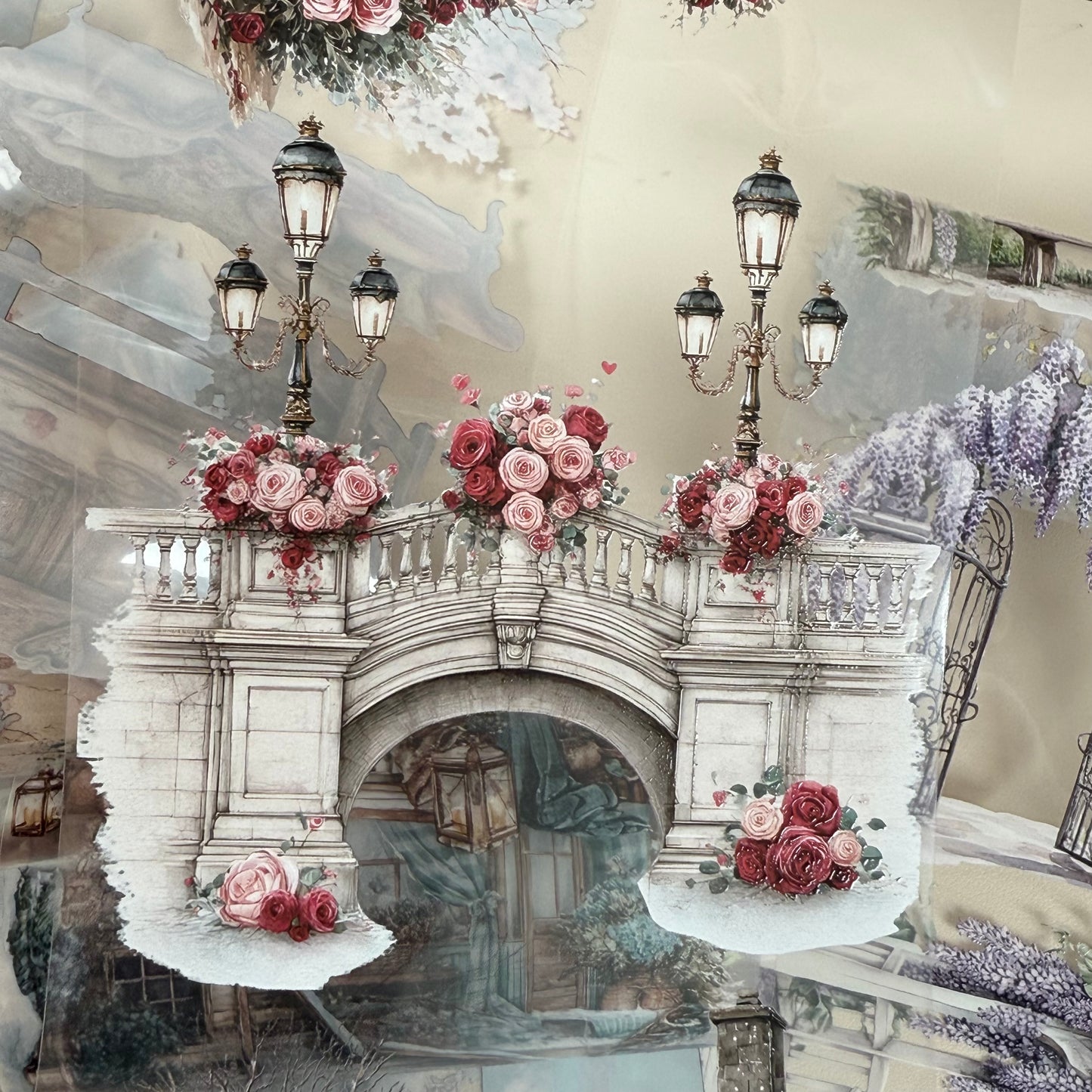 PET 3D raised Spring-Winter Landscape tape,one roll fashion, junk journal, scrapbooking,bullet journal, card making.