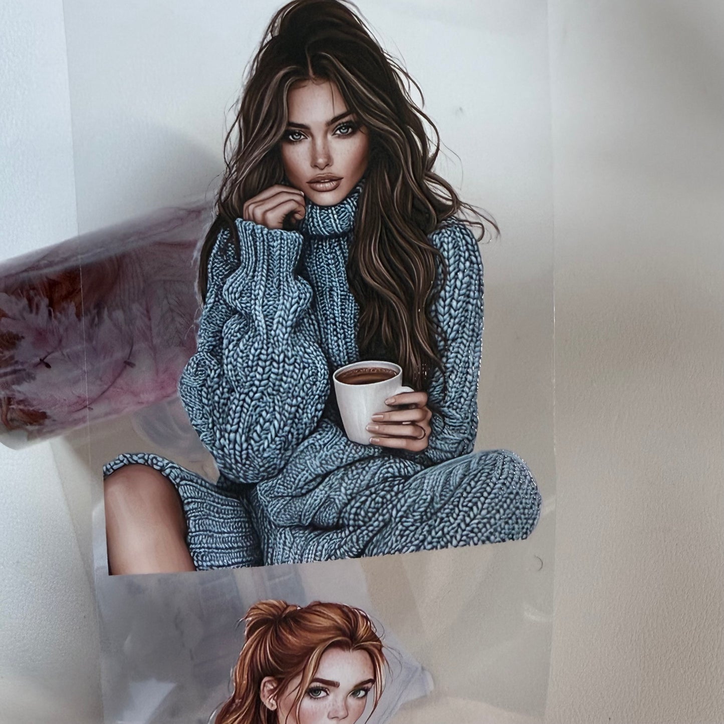 PET 3D raised Pink Winter and Winter Wishes tape,one roll fashion, junk journal, scrapbooking,bullet journal, card making.