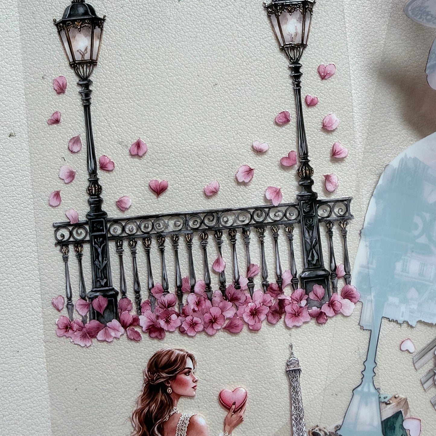 Parisian Balcony Letters and Ocean of Love Notes PET 3D raised tape,one roll fashion, junk journal, scrapbooking,bullet journal, card making.