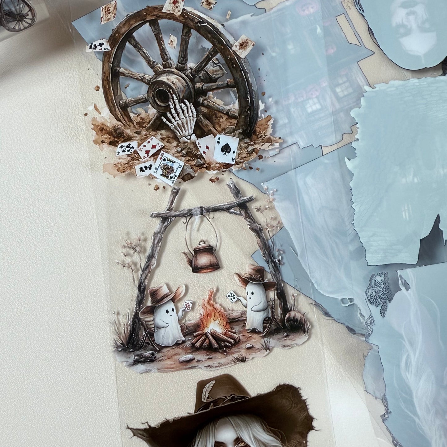 PET 3D raised Western Halloween and Black Witchcraft tape,one roll fashion, junk journal, scrapbooking,bullet journal, card making.