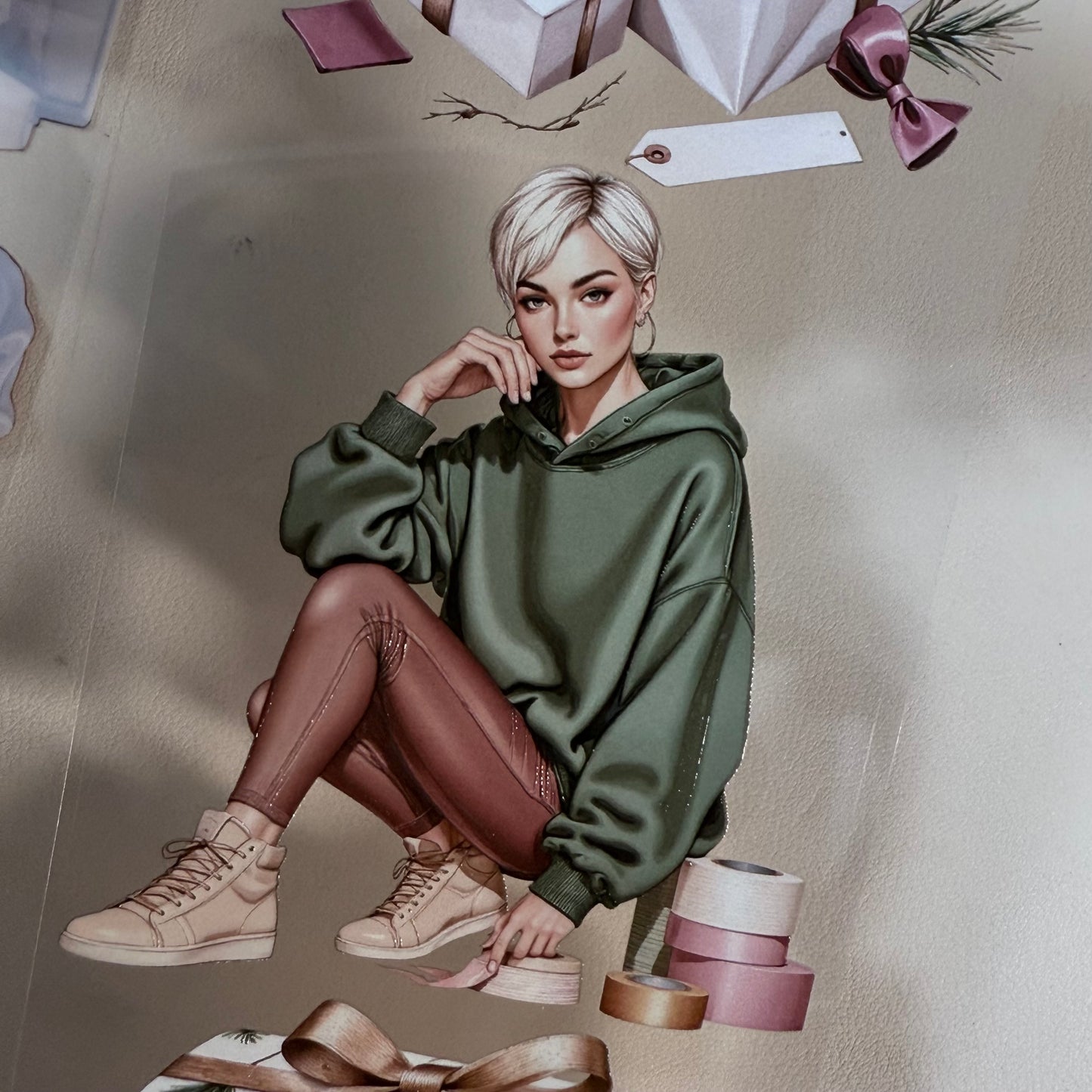 PET 3D raised The Giftmakers and Golden Tidings tape,one roll fashion, junk journal, scrapbooking,bullet journal, card making.