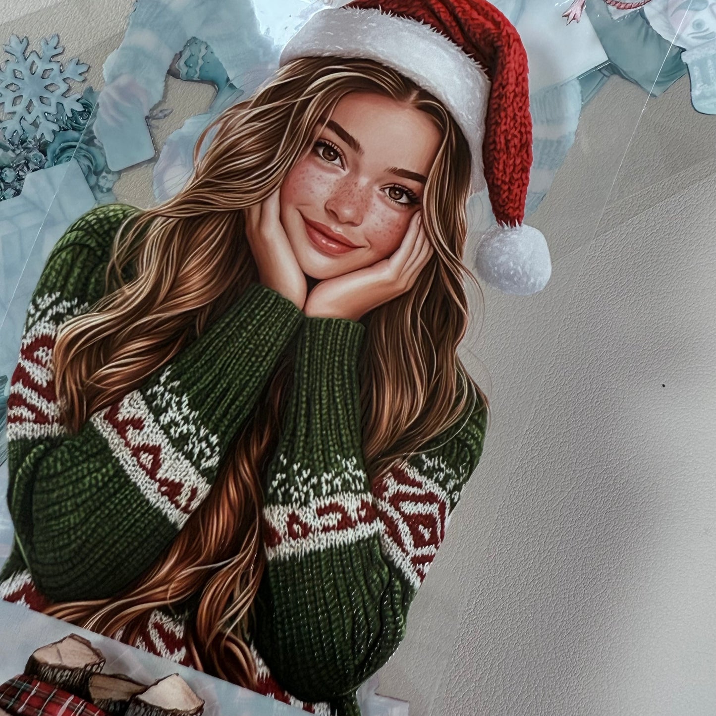 PET 3D raised Rustic Christmas and Frosted Northern lights tape,one roll fashion, junk journal, scrapbooking,bullet journal, card making.