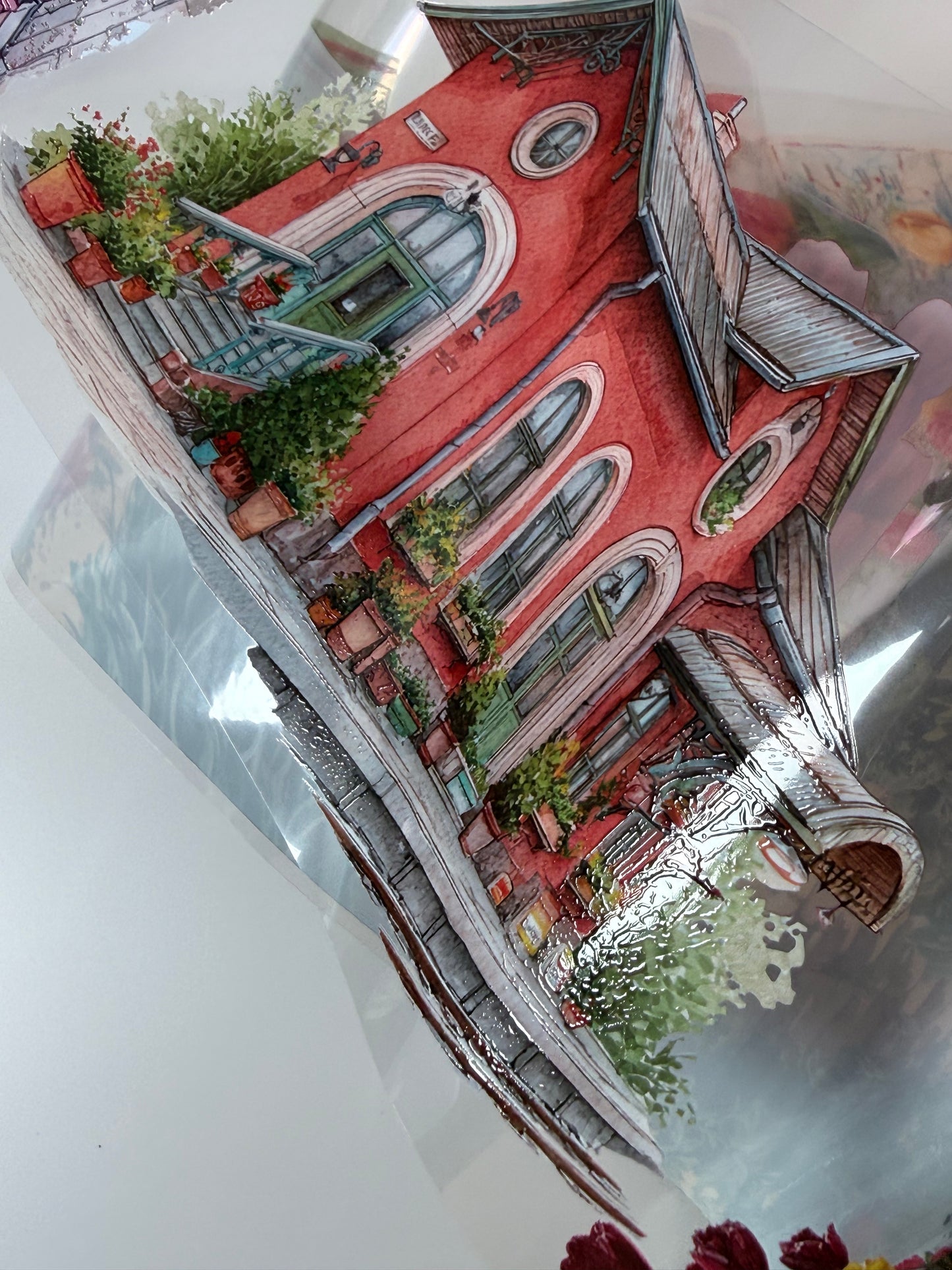 PET 3D raised Landscape Travel time tape,one roll fashion, junk journal, scrapbooking,bullet journal, card making.