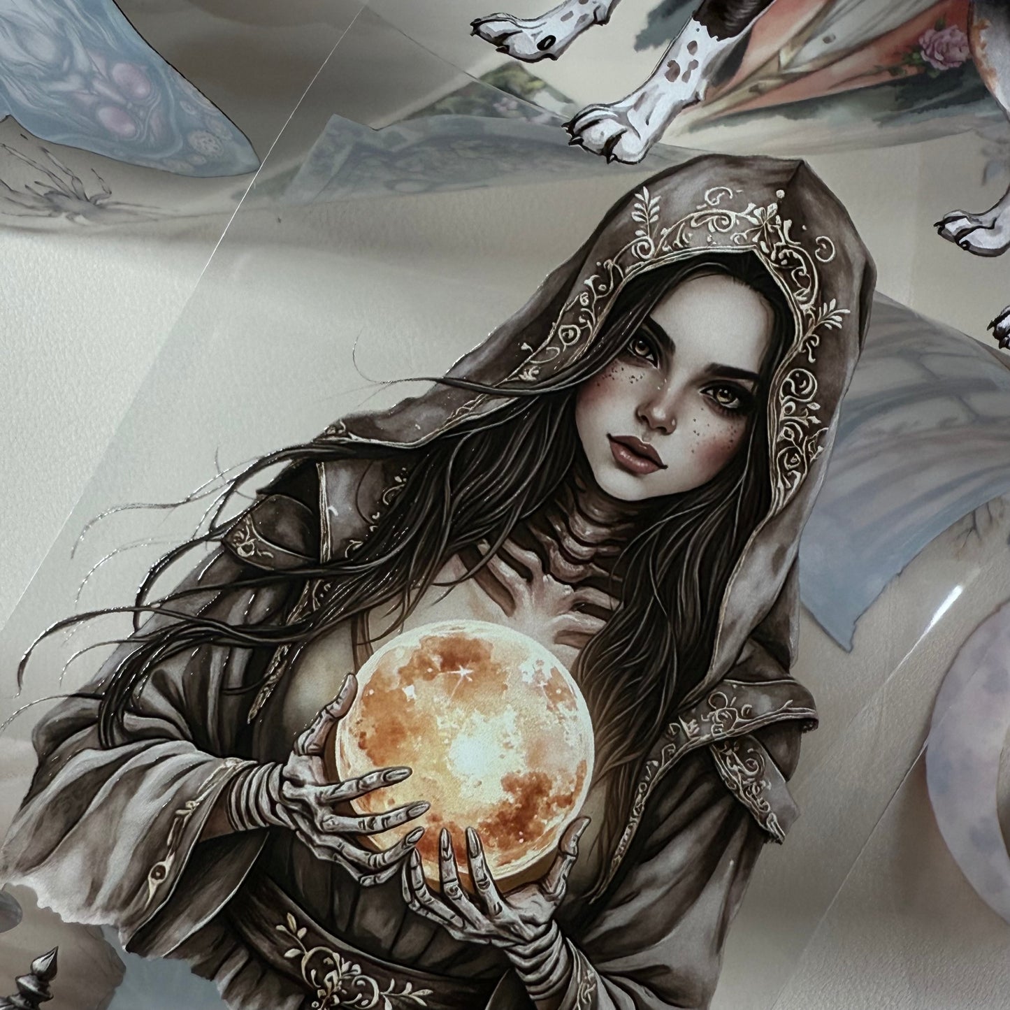 PET 3D raised Skeleton Witch and Haunted Halls tape,one roll fashion, junk journal, scrapbooking,bullet journal, card making.