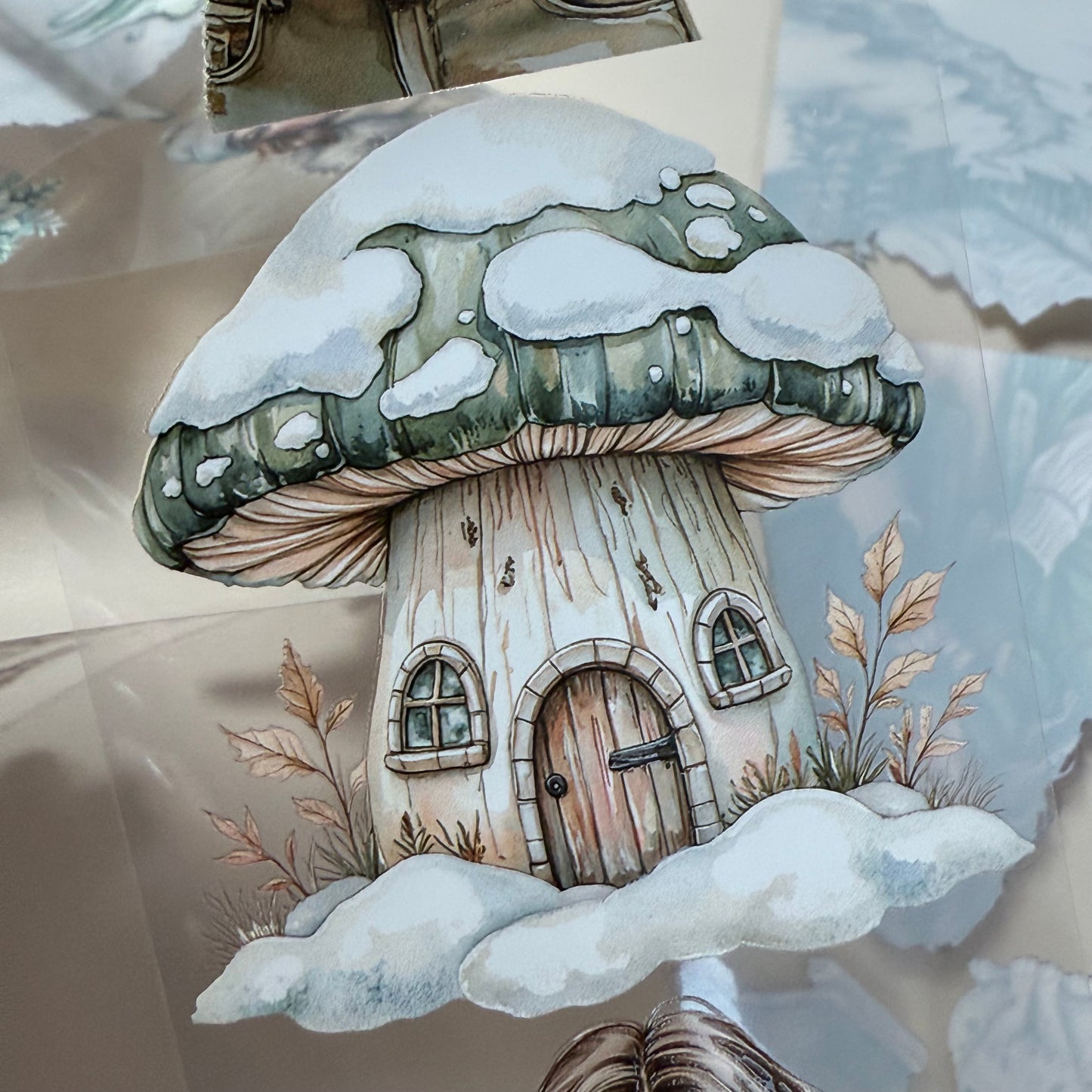 PET 3D raised Frozen Wilderness and Emberwood Tales of Fire and Ice tape,one roll fashion, junk journal, scrapbooking,bullet journal, card making.