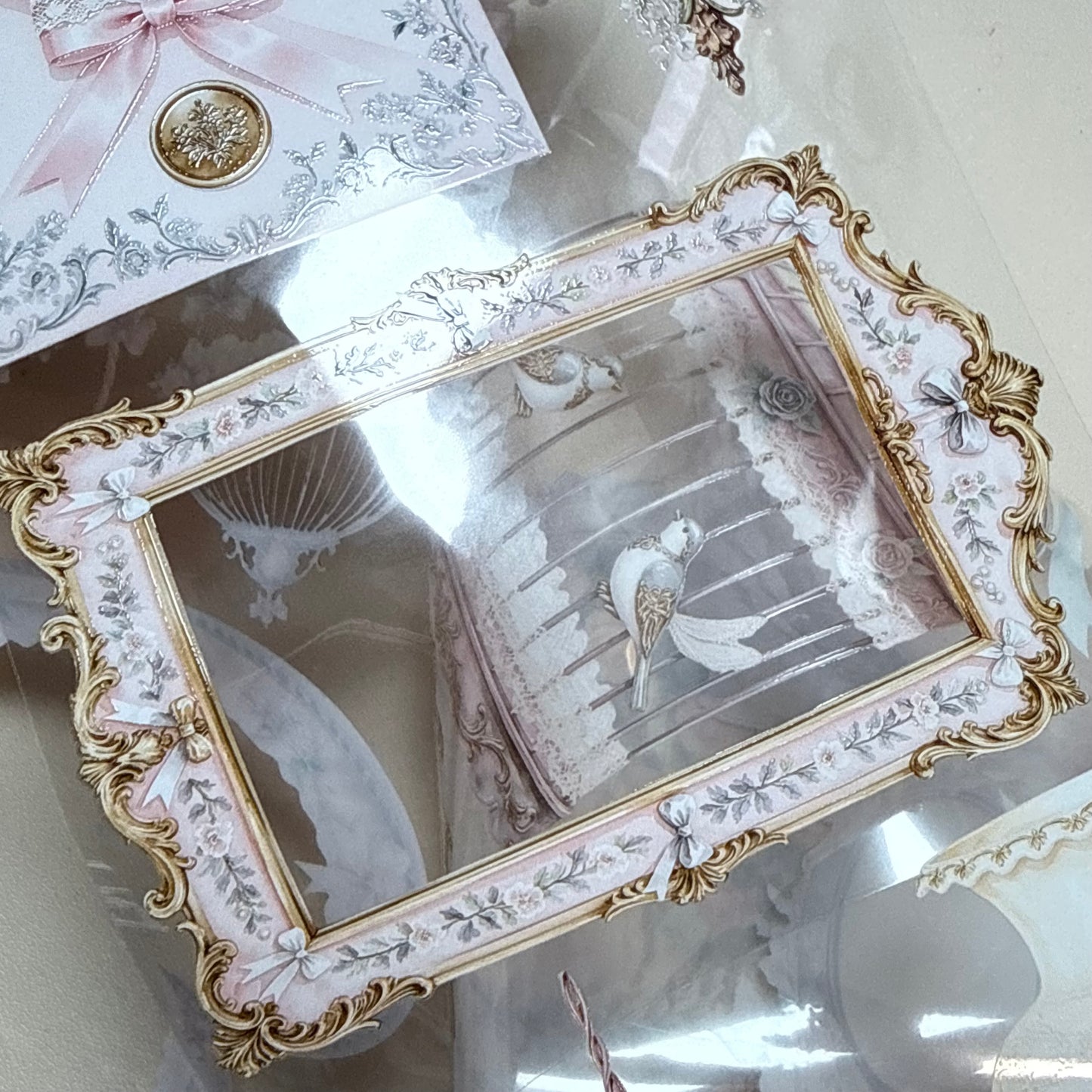 PET 3D raised Landscape Rococo addiction tape,one roll fashion, junk journal, scrapbooking,bullet journal, card making.