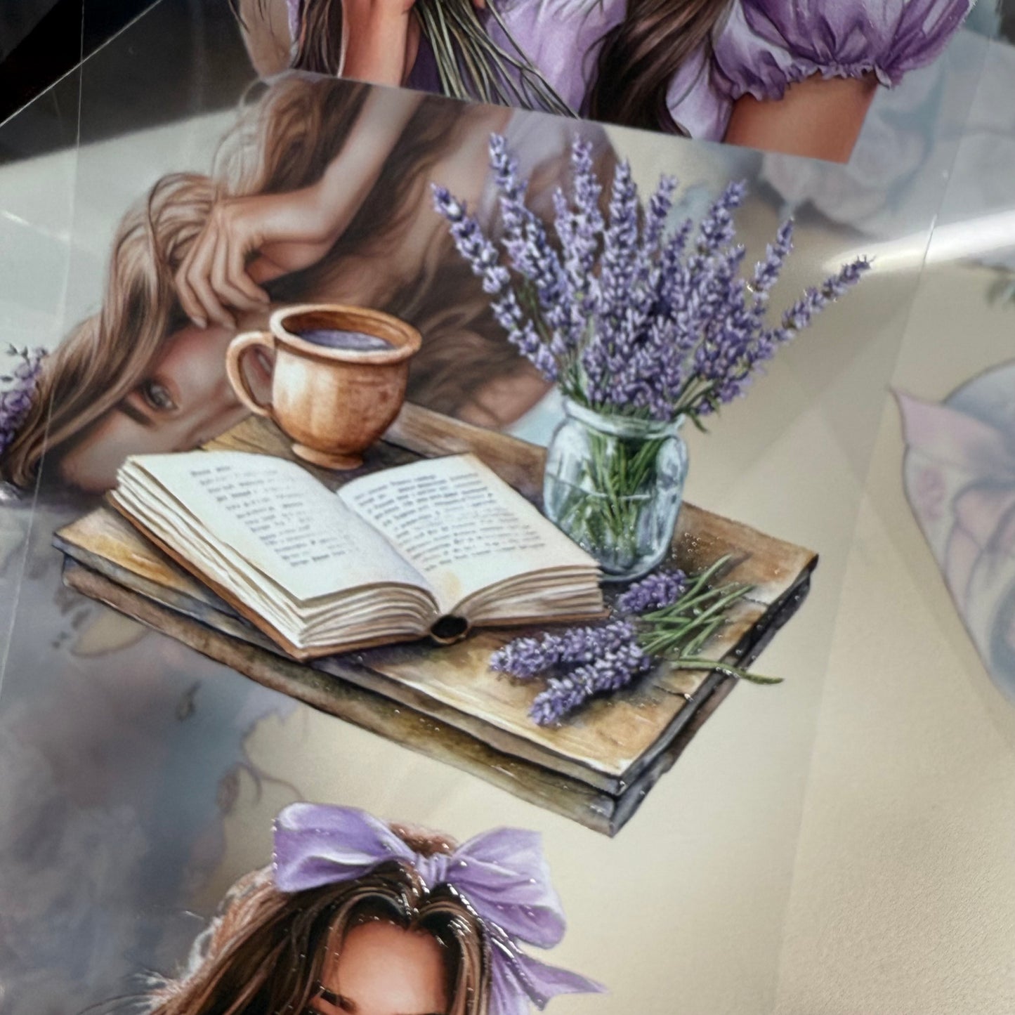 PET 3D raised Lavender Provence and Japanese dreams tape,one roll fashion, junk journal, scrapbooking,bullet journal, card making.