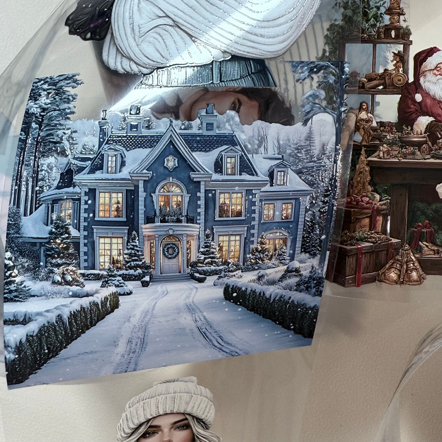 PET 3D raised Classic Christmas 2 and Icy whisper winter tape,one roll fashion, junk journal, scrapbooking,bullet journal, card making.