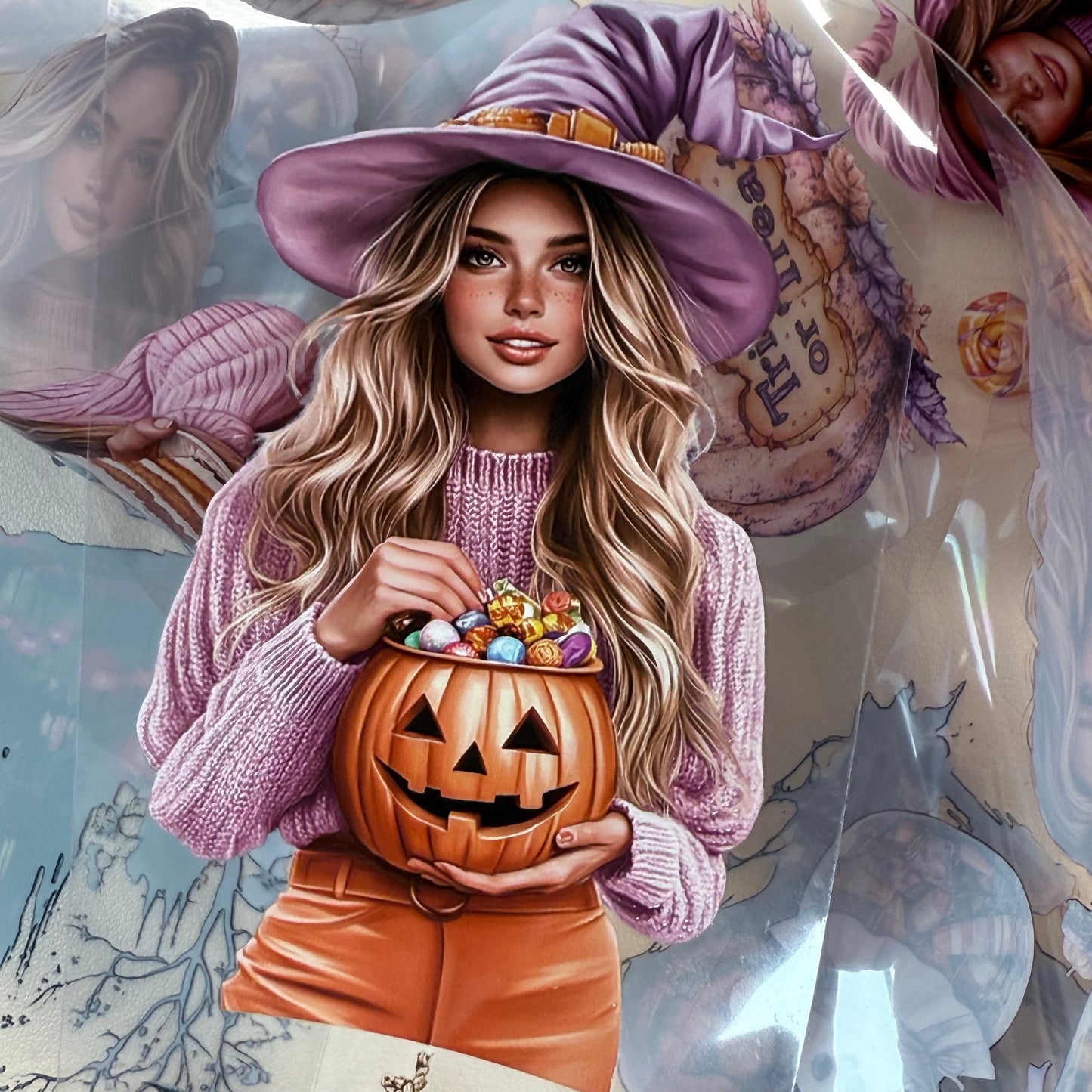 PET 3D raised Trick or treat and Spooky Academia tape,one roll fashion, junk journal, scrapbooking,bullet journal, card making.