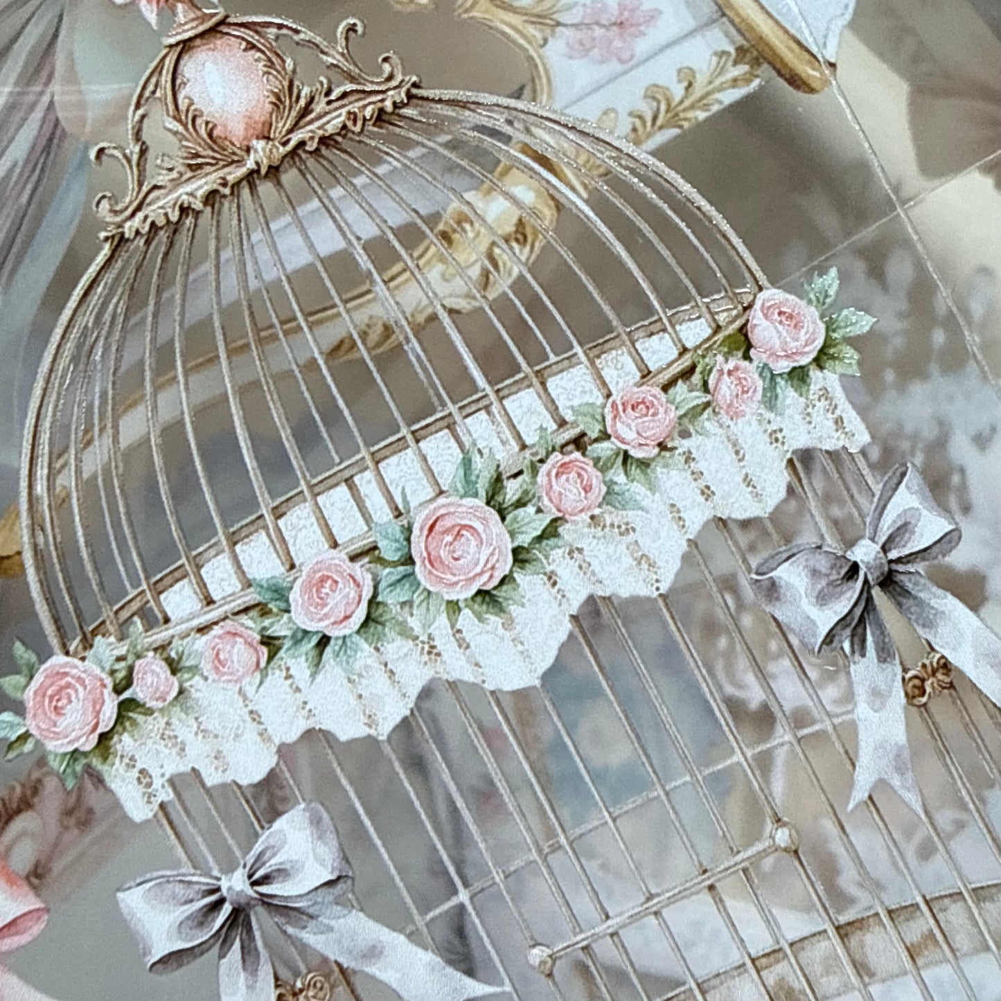 PET 3D raised Landscape Rococo addiction tape,one roll fashion, junk journal, scrapbooking,bullet journal, card making.