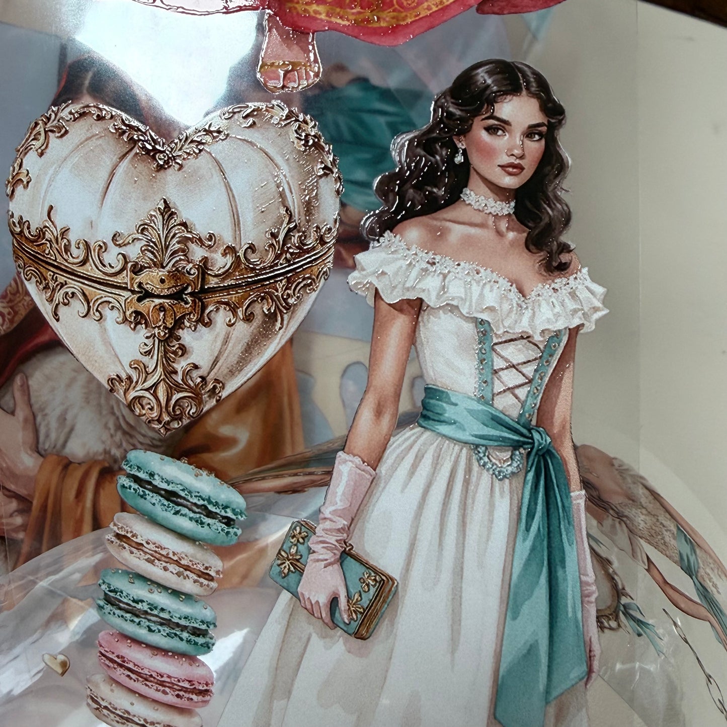 Istanbul Spring Bazaar and Gilded Ballroom Hearts PET 3D raised tape,one roll fashion, junk journal, scrapbooking,bullet journal, card making.
