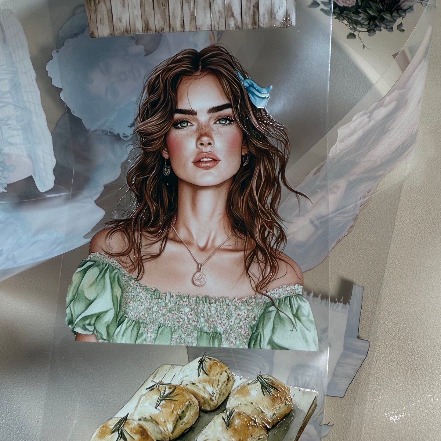 PET 3D raised Petal Haven and Breezy Blooms tape,one roll fashion, junk journal, scrapbooking,bullet journal, card making.