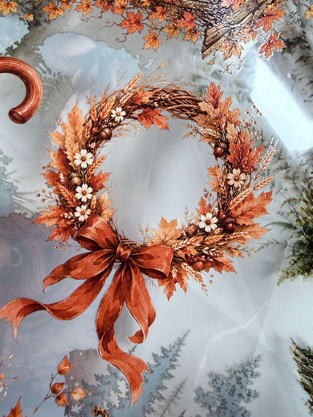 Forest and Amber autumn Landscape PET 3D raised tape.