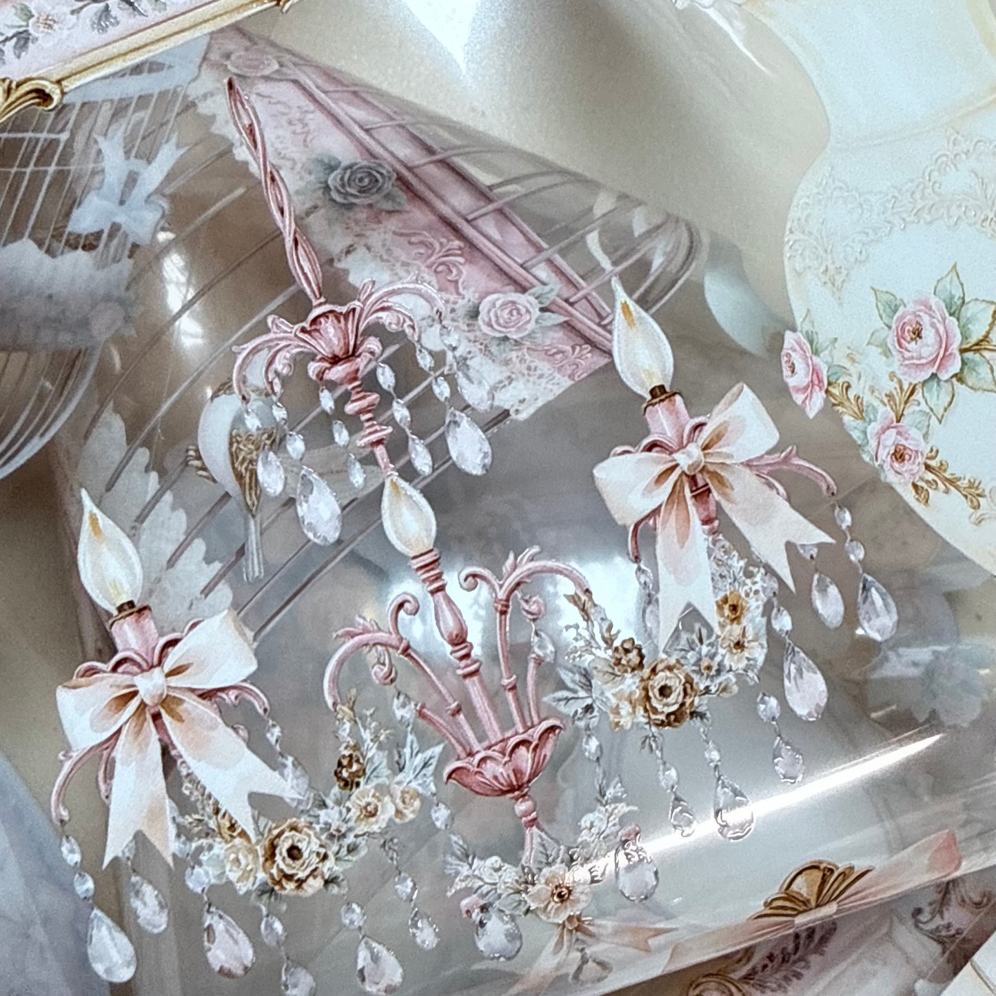 PET 3D raised Landscape Rococo addiction tape,one roll fashion, junk journal, scrapbooking,bullet journal, card making.