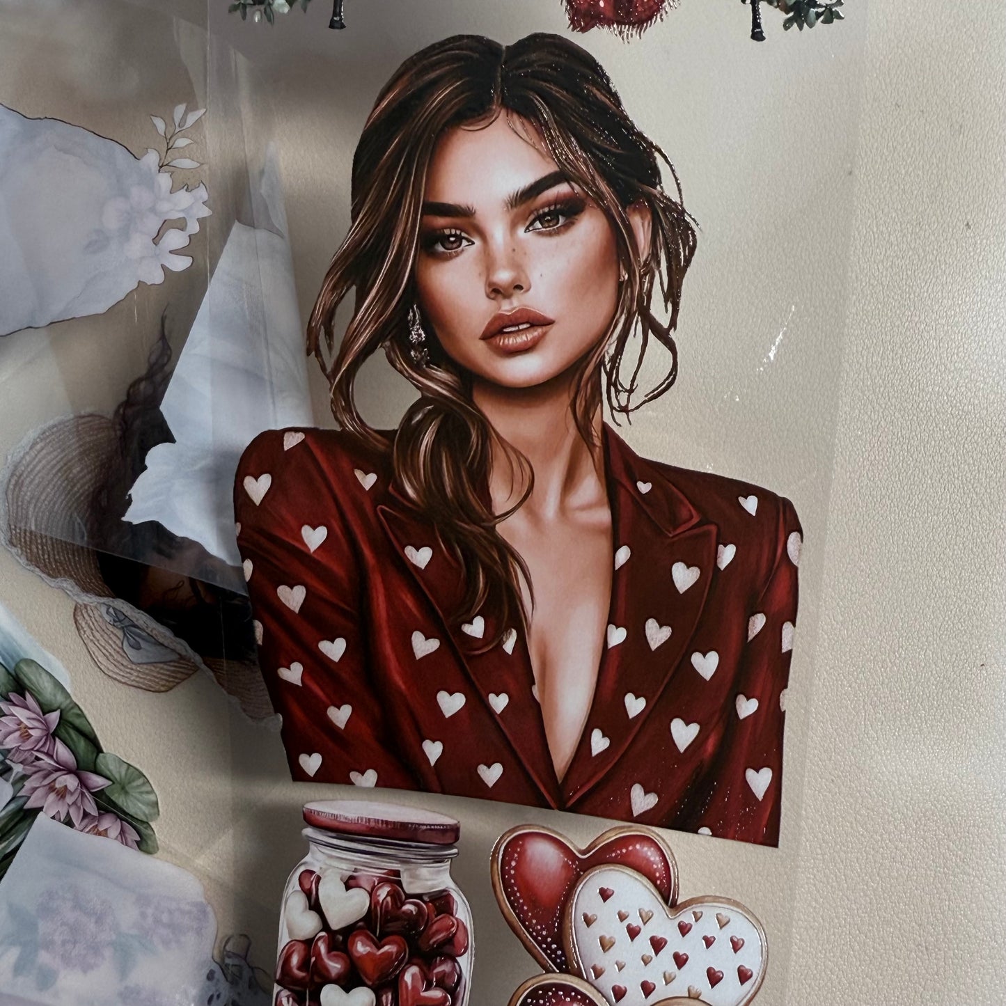 PET 3D raised Floral Drift and Deep Romance tape,one roll fashion, junk journal, scrapbooking,bullet journal, card making.