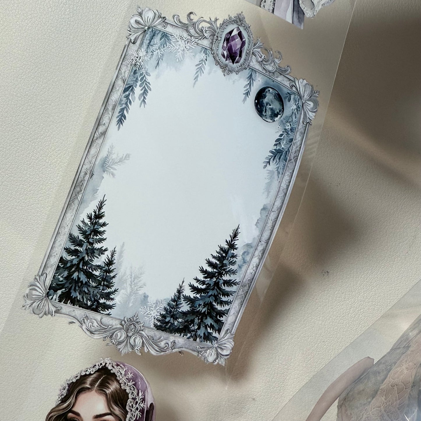 PET 3D raised Winter Oracle and Pastel Christmas tape,one roll fashion, junk journal, scrapbooking,bullet journal, card making.